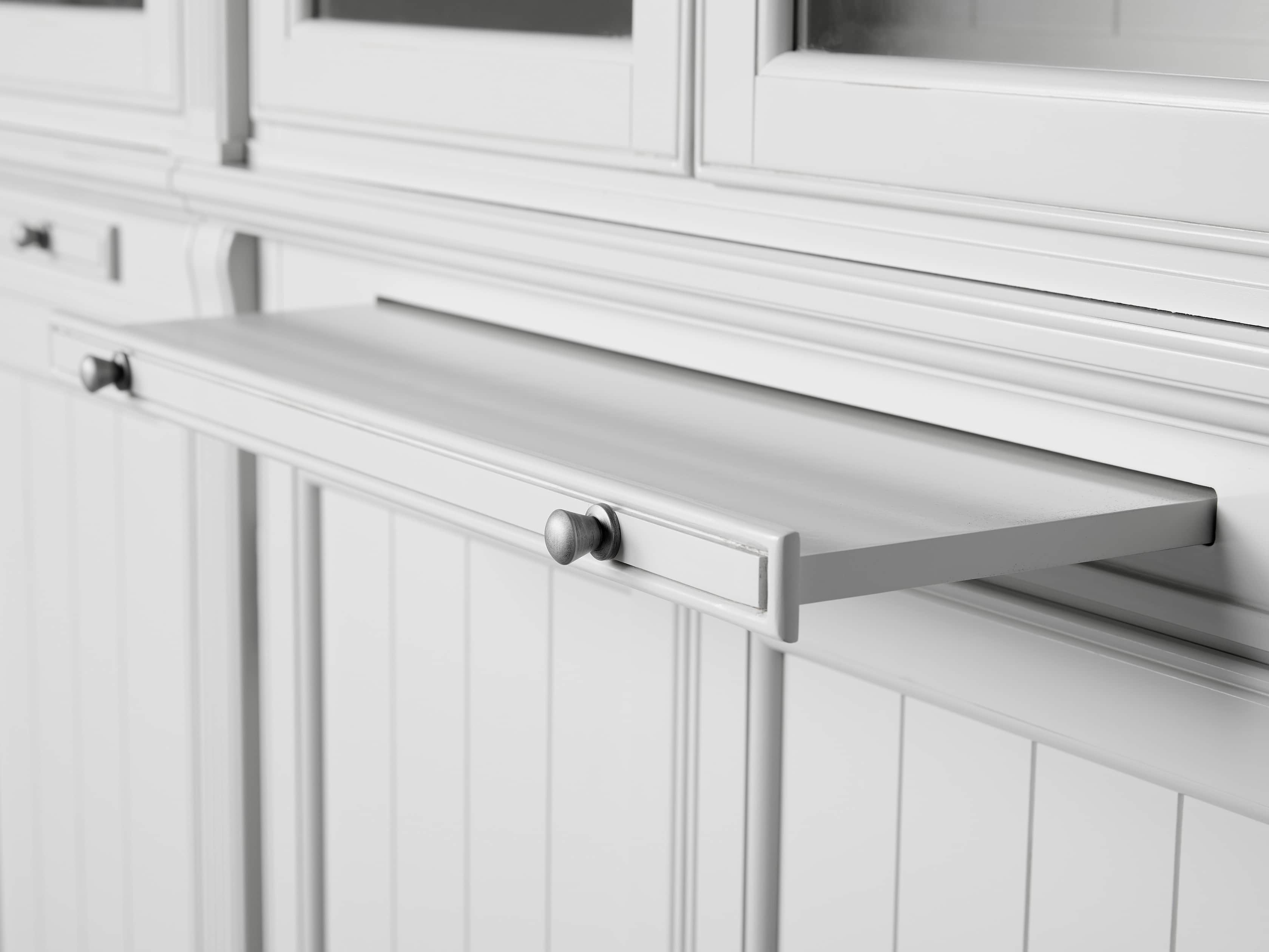 Athens Modular Double Display Cabinet with Angled Bookcases in Nimbus, slide 5 of 10