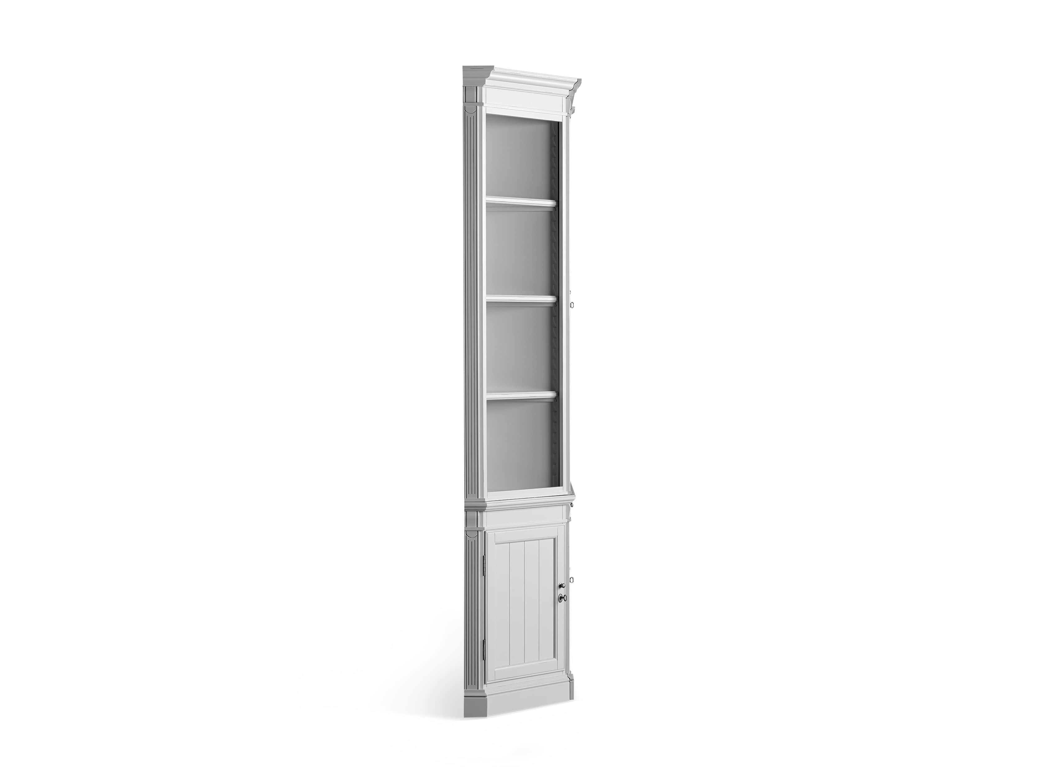 Athens Modular Double Display Cabinet with Angled Bookcases in Nimbus, slide 10 of 10