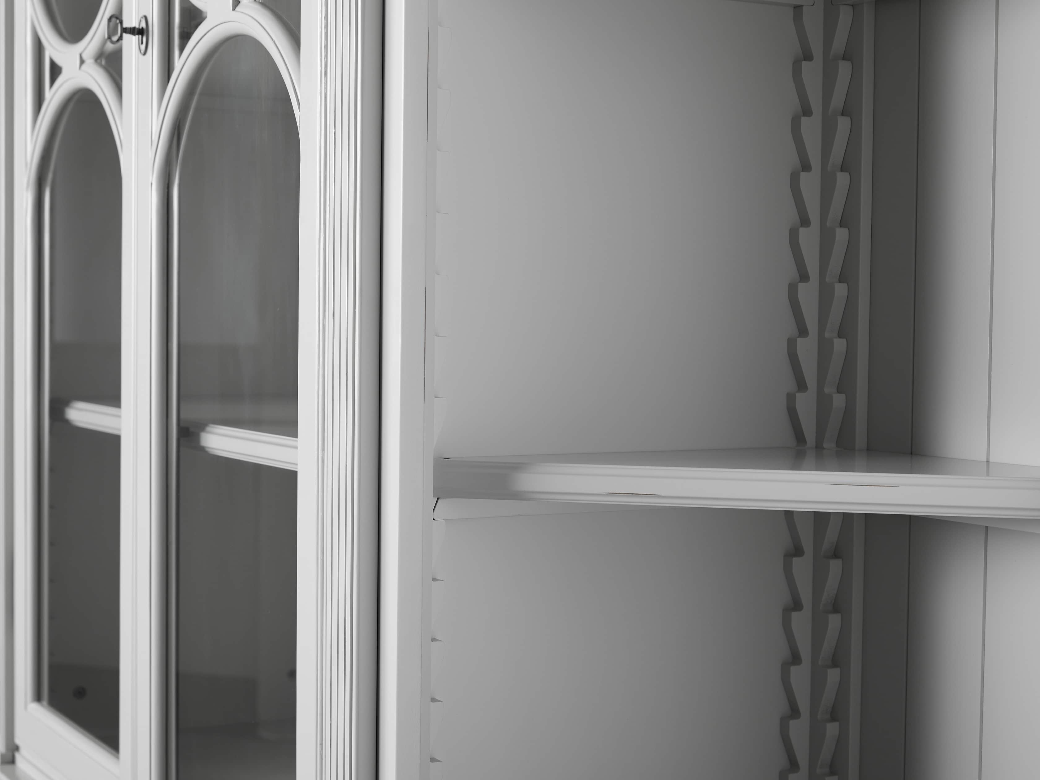Athens Modular Double Display Cabinet with Angled Bookcases in Nimbus, slide 7 of 10