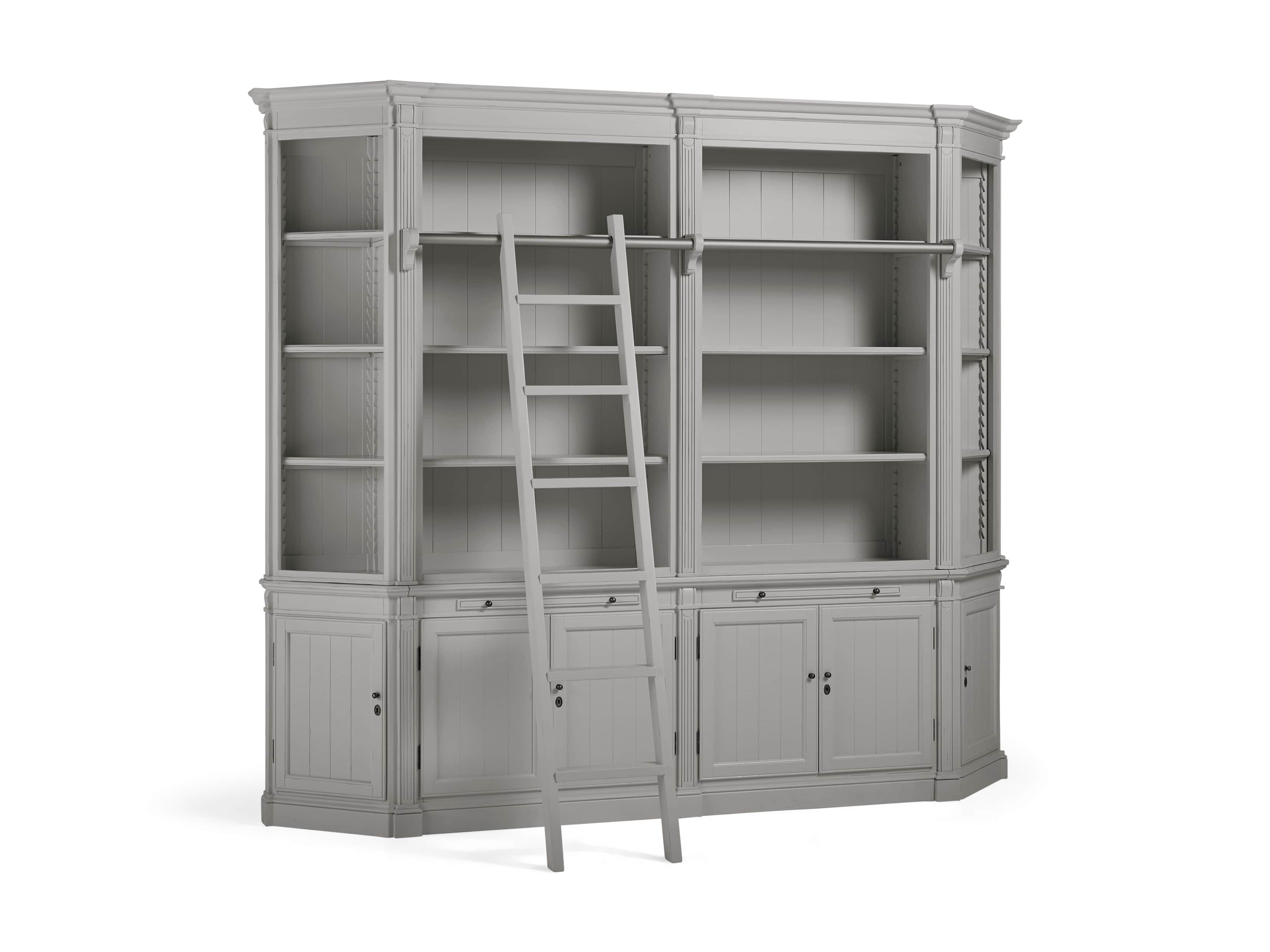 Athens Modular Library with Angled Bookcases in Stratus, slide 3 of 4
