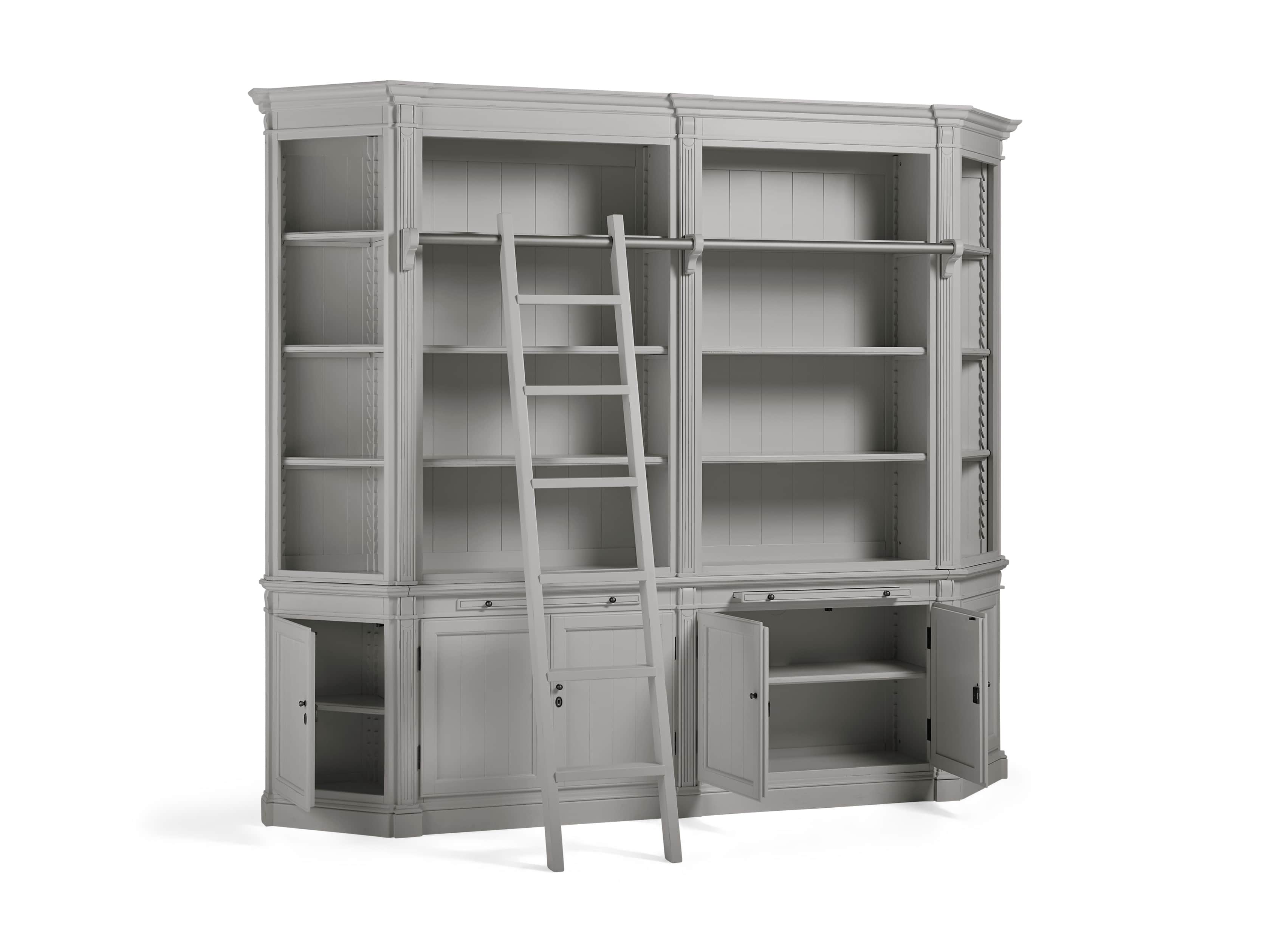 Athens Modular Library with Angled Bookcases in Stratus, slide 4 of 4