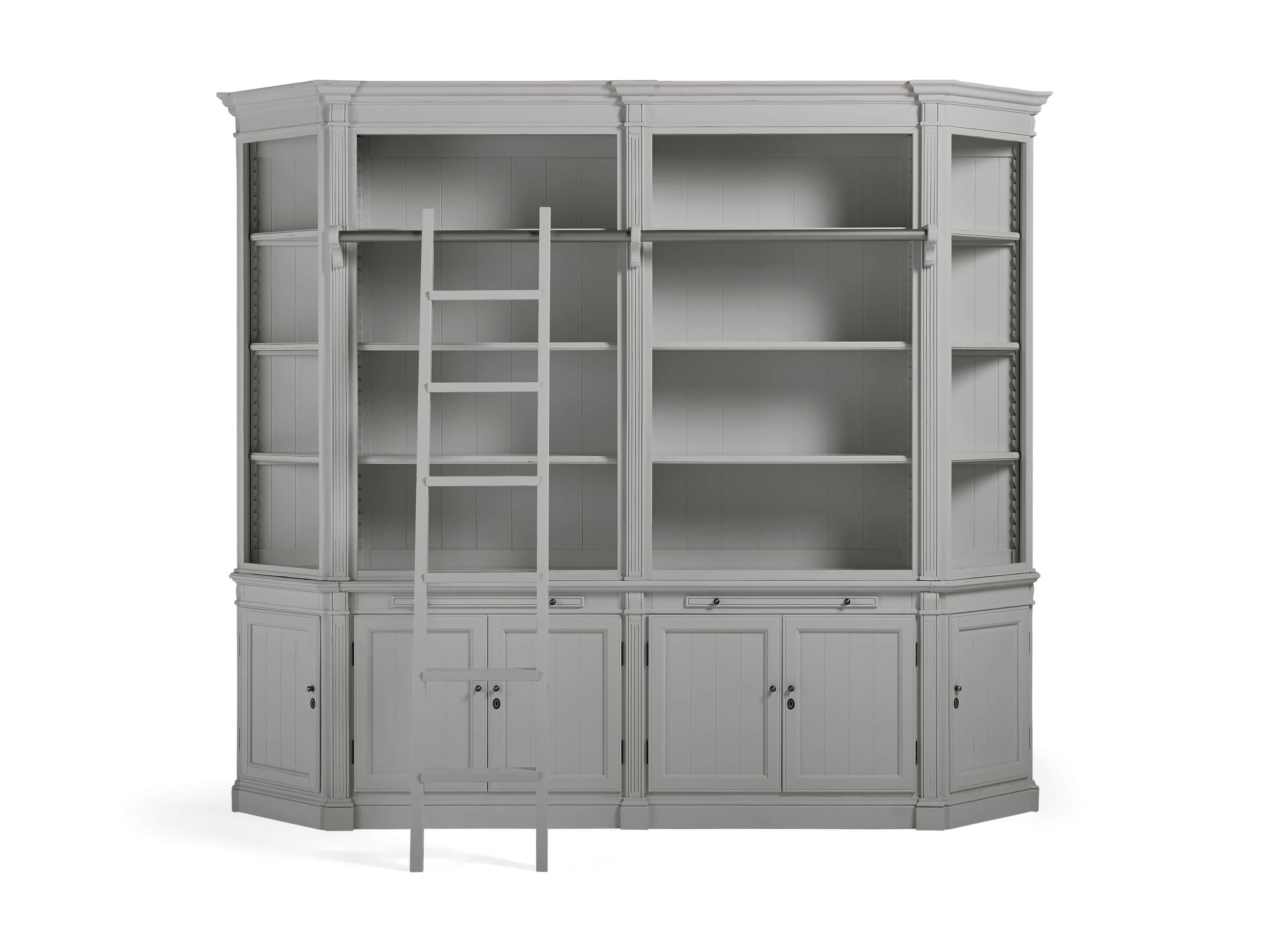 Athens Modular Library with Angled Bookcases in Stratus, slide 2 of 4