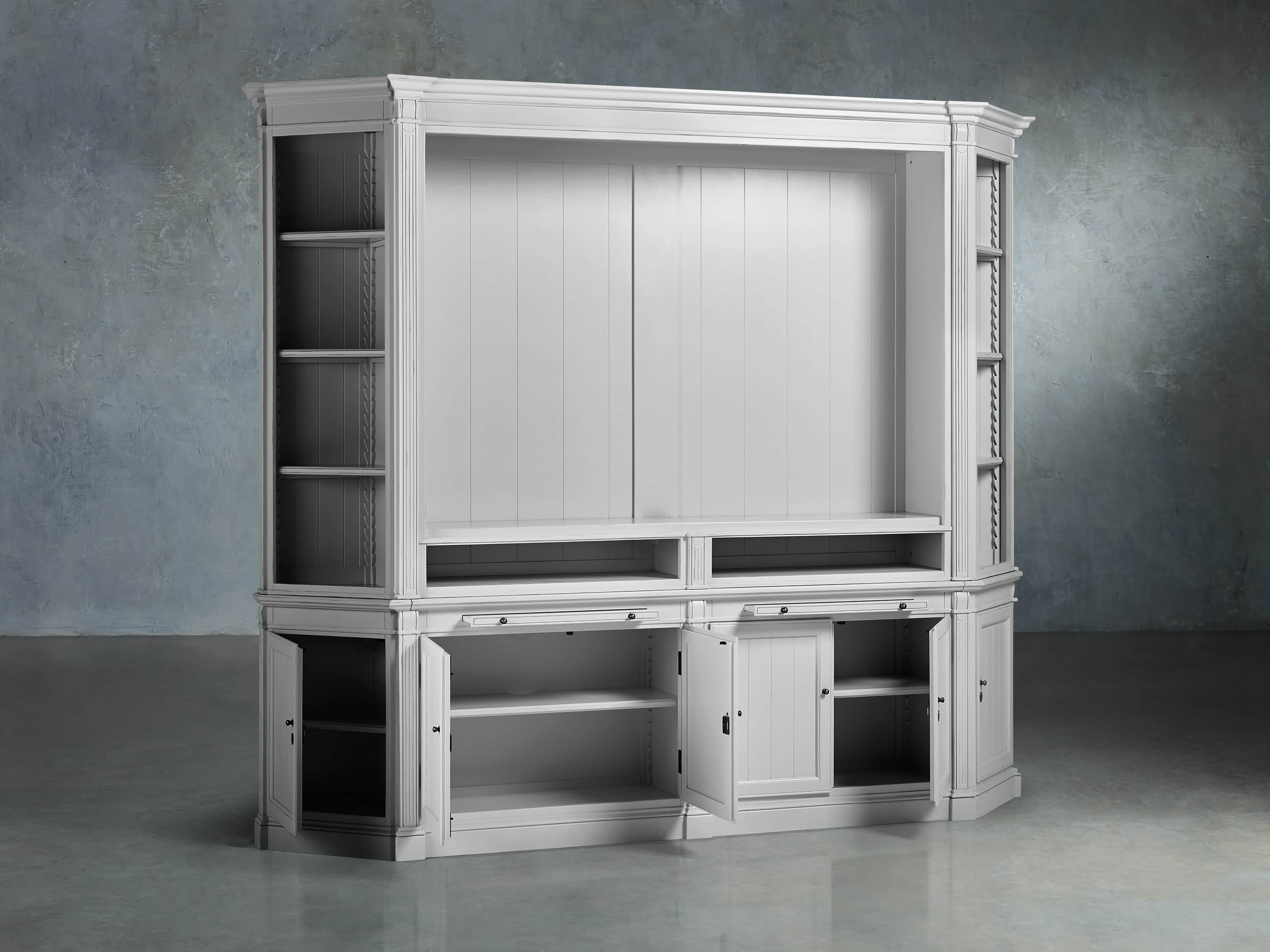 Athens Modular Media with Two Angled Bookcases Arhaus