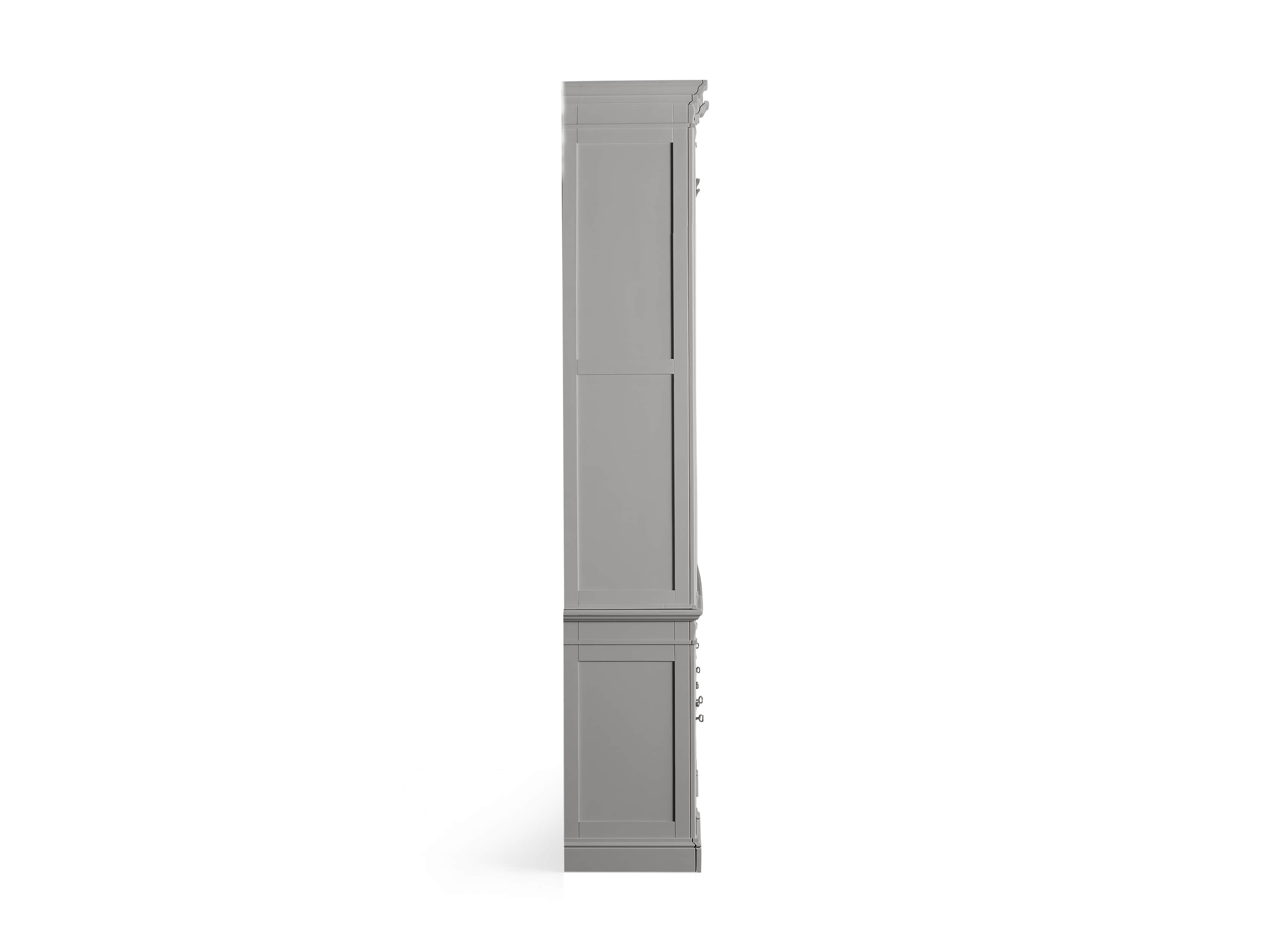 Athens Modular Large Media Console with Double Narrow Bookcases in Stratus, slide 7 of 7