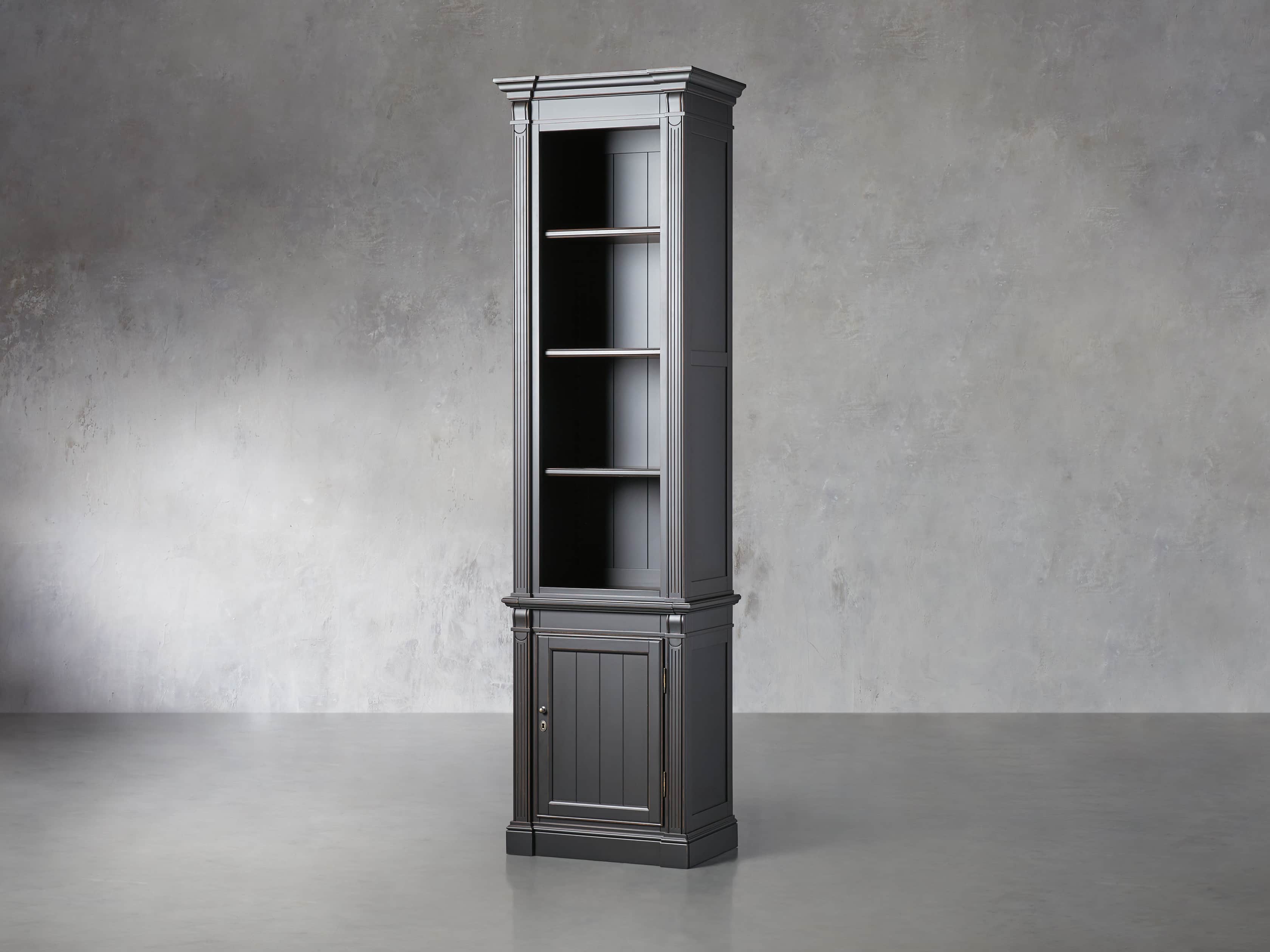 2 ATHENS BLK NARROW BOOKCASE, slide 2 of 5