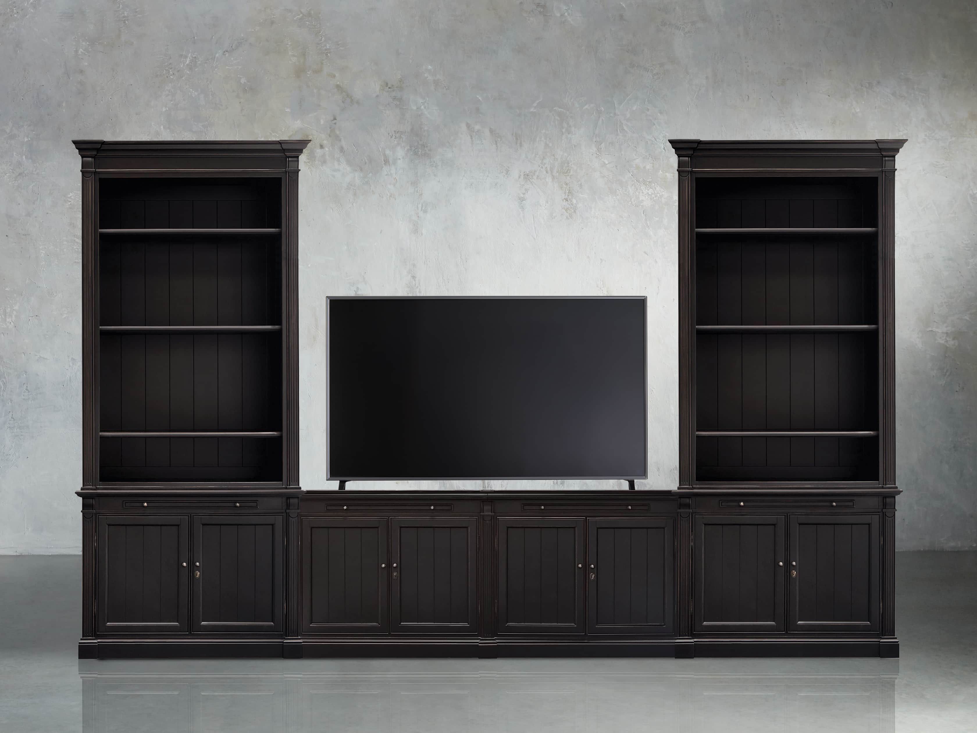 Athens Modular Media Console with Double Bookcases Arhaus