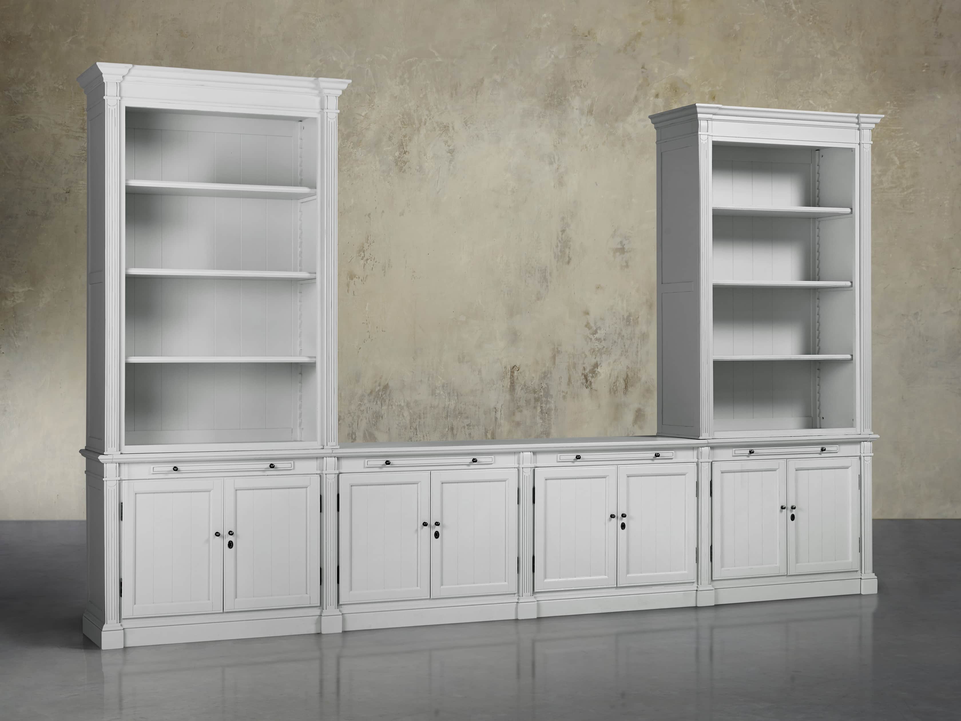 Athens Modular Media Console with Double Bookcases Arhaus