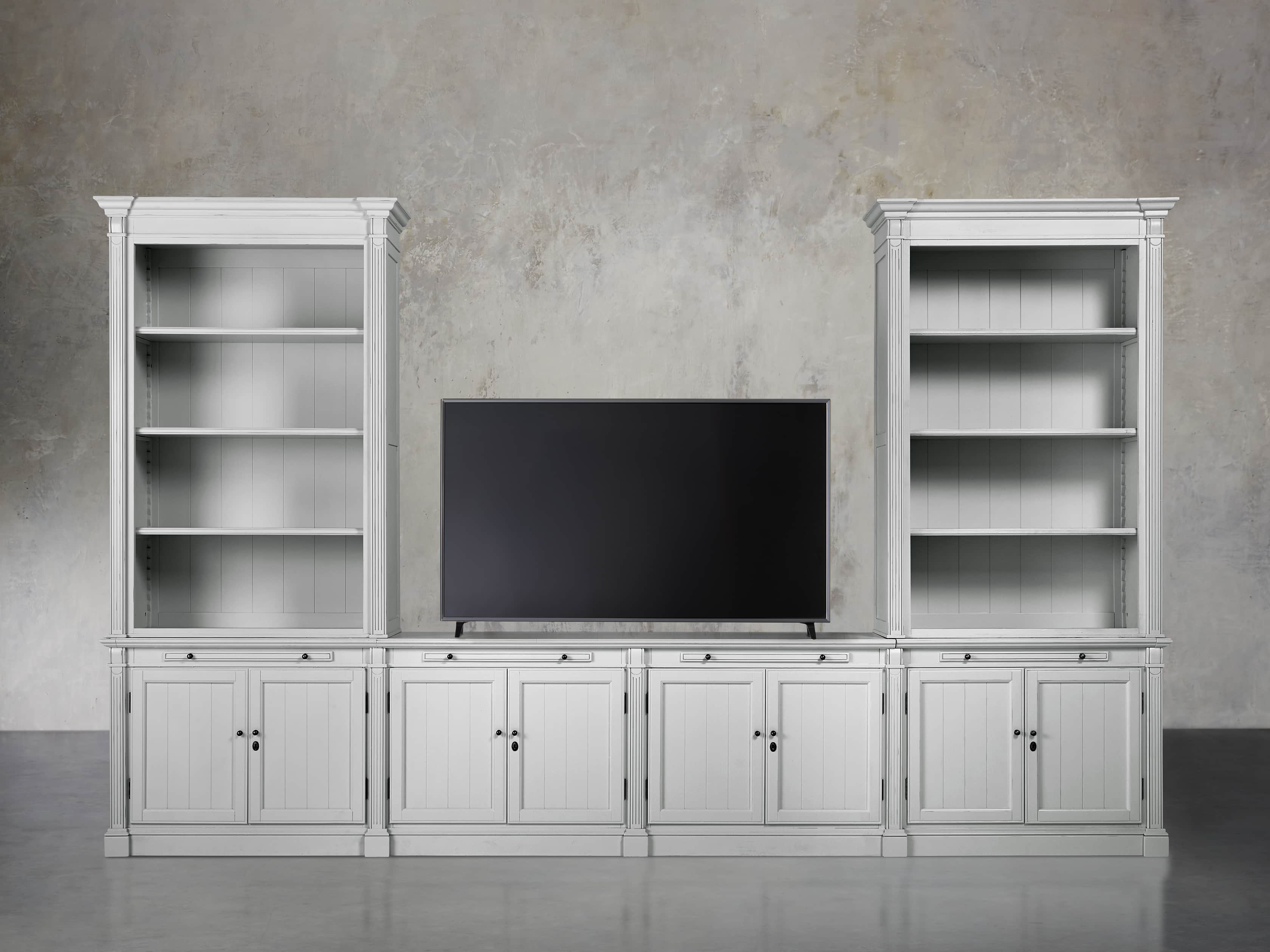 Athens Modular Media Console with Double Bookcases Arhaus