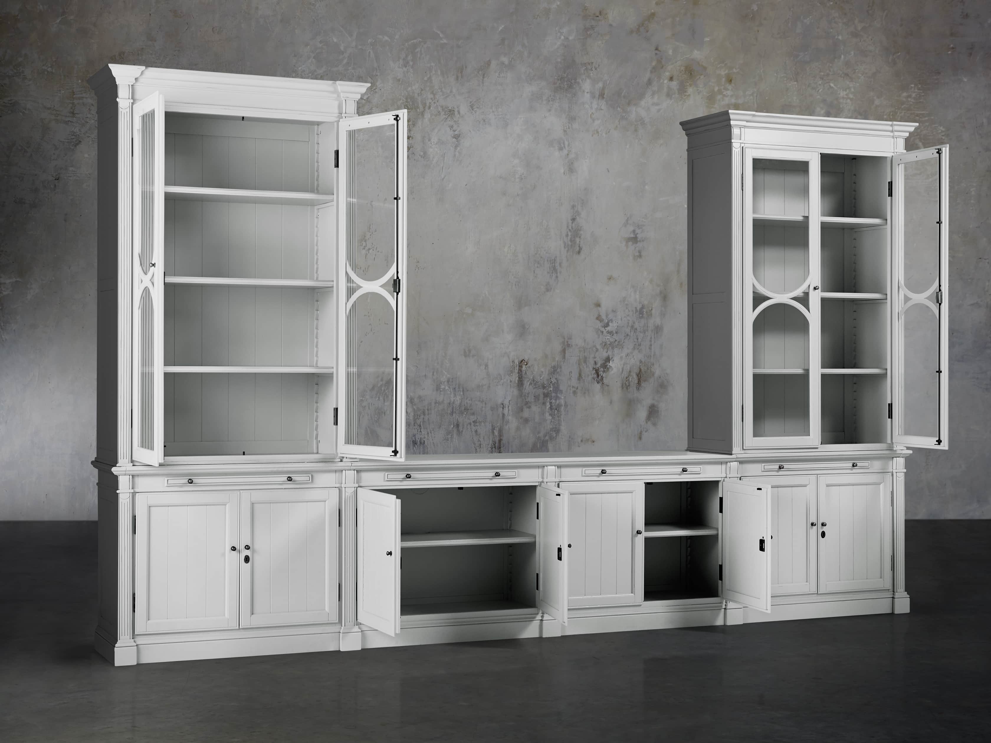 Athens Modular Media Console with Double Display Cabinets – Arhaus