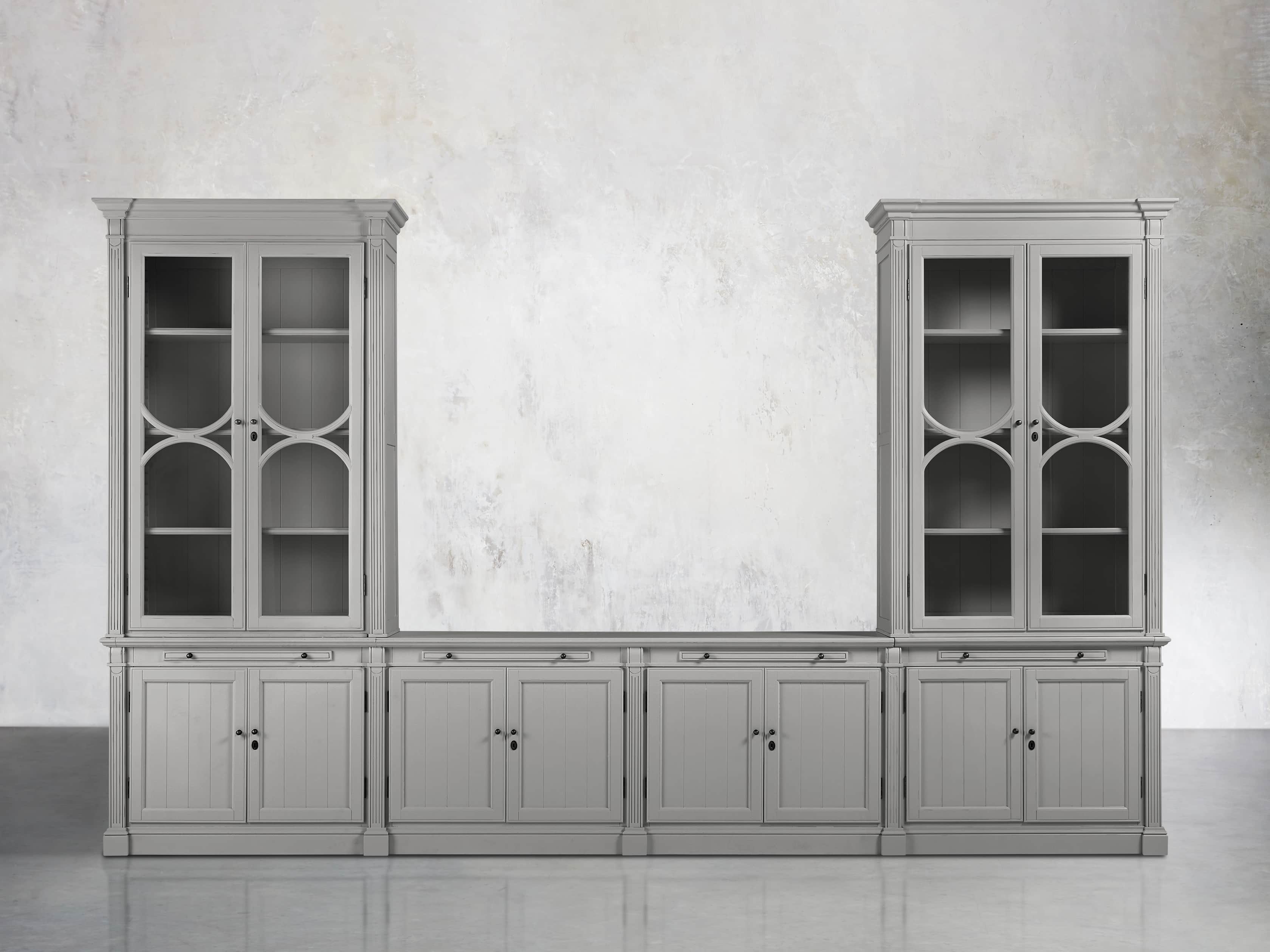 View the Athens Modular Media Console with Double Display Cabinets | Variant: STRATUS