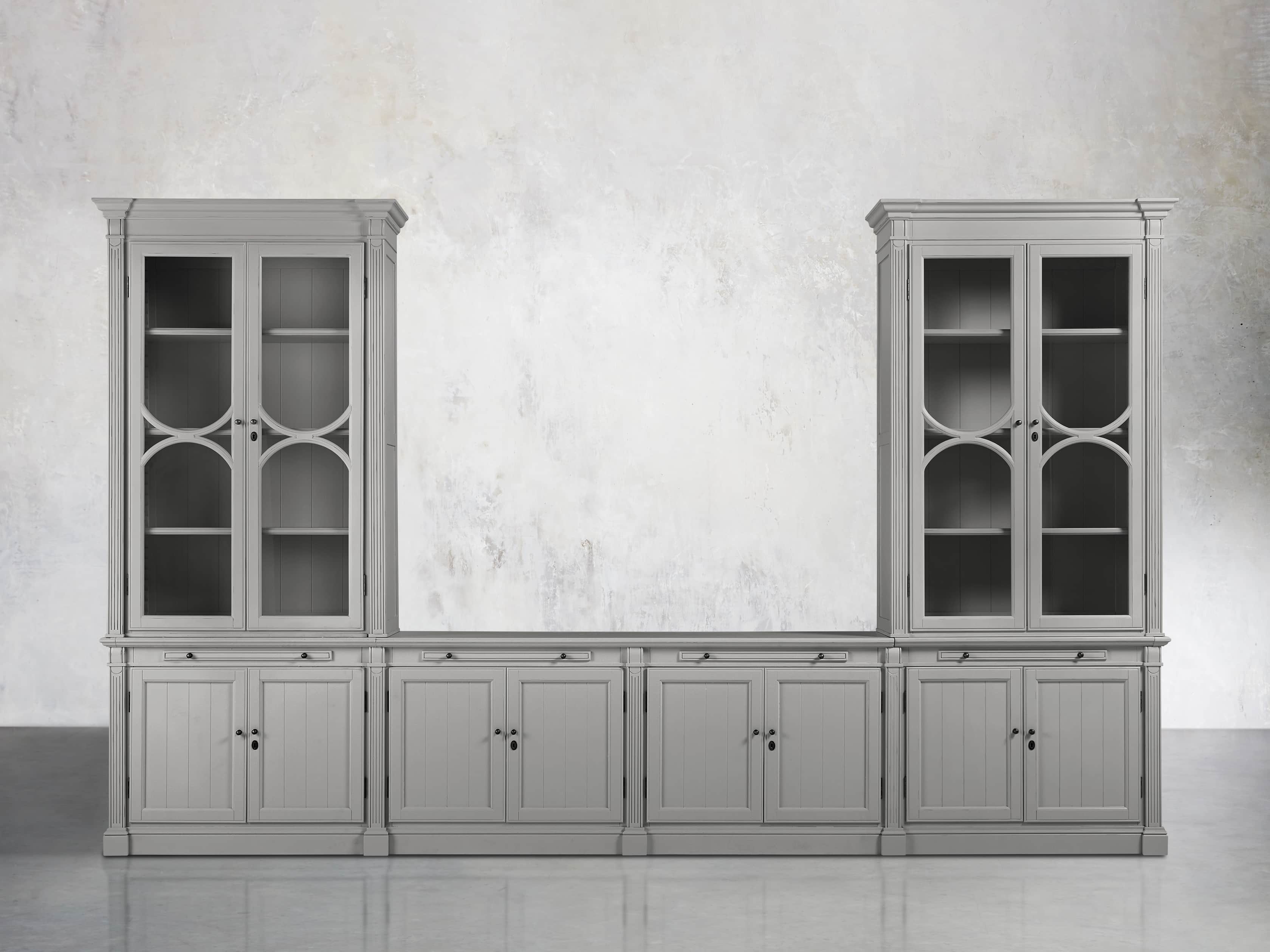 Athens Modular Media Console with Double Display Cabinets | Arhaus
