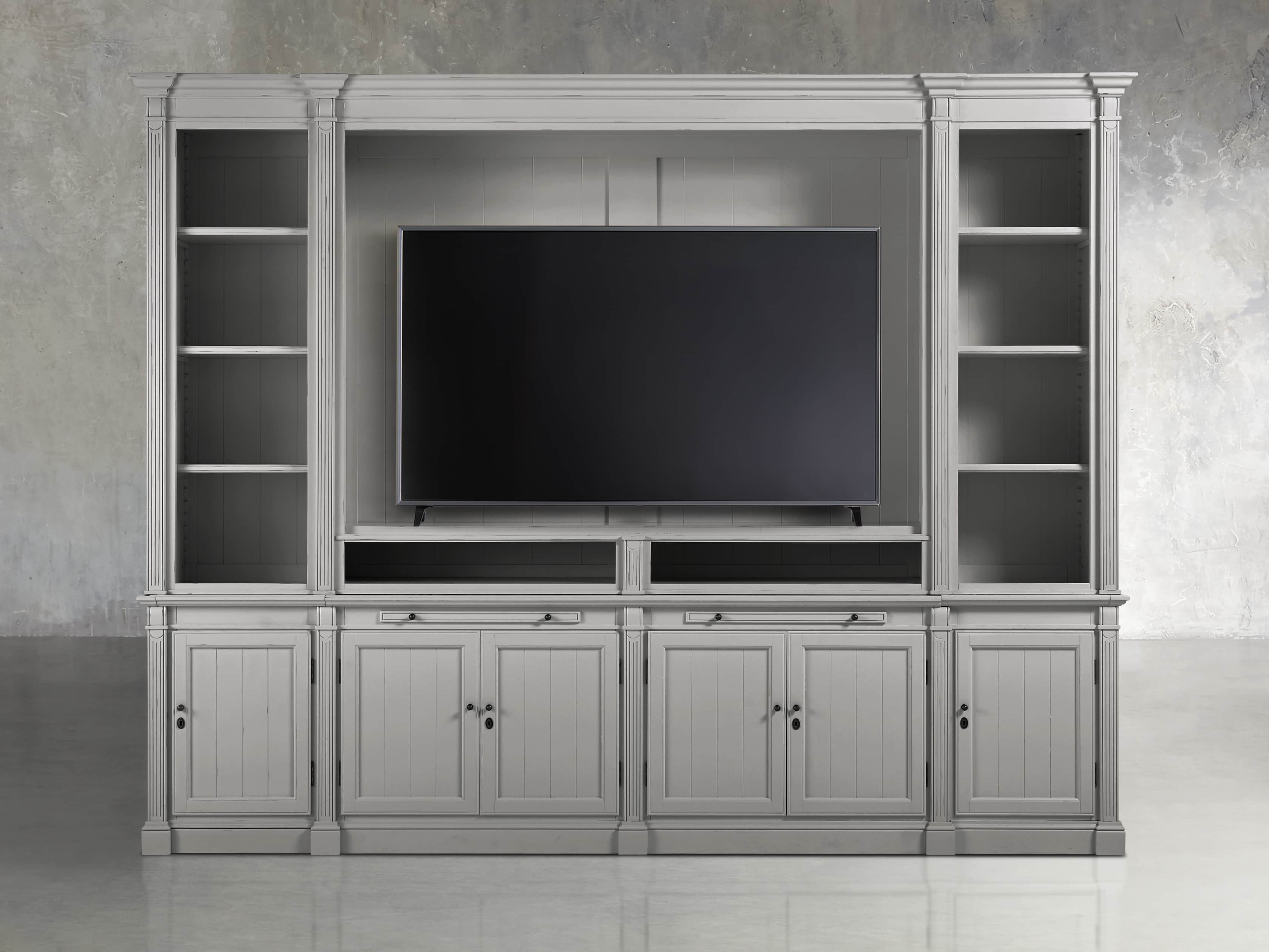 Athens Modular Media With Double Narrow Bookcases Arhaus