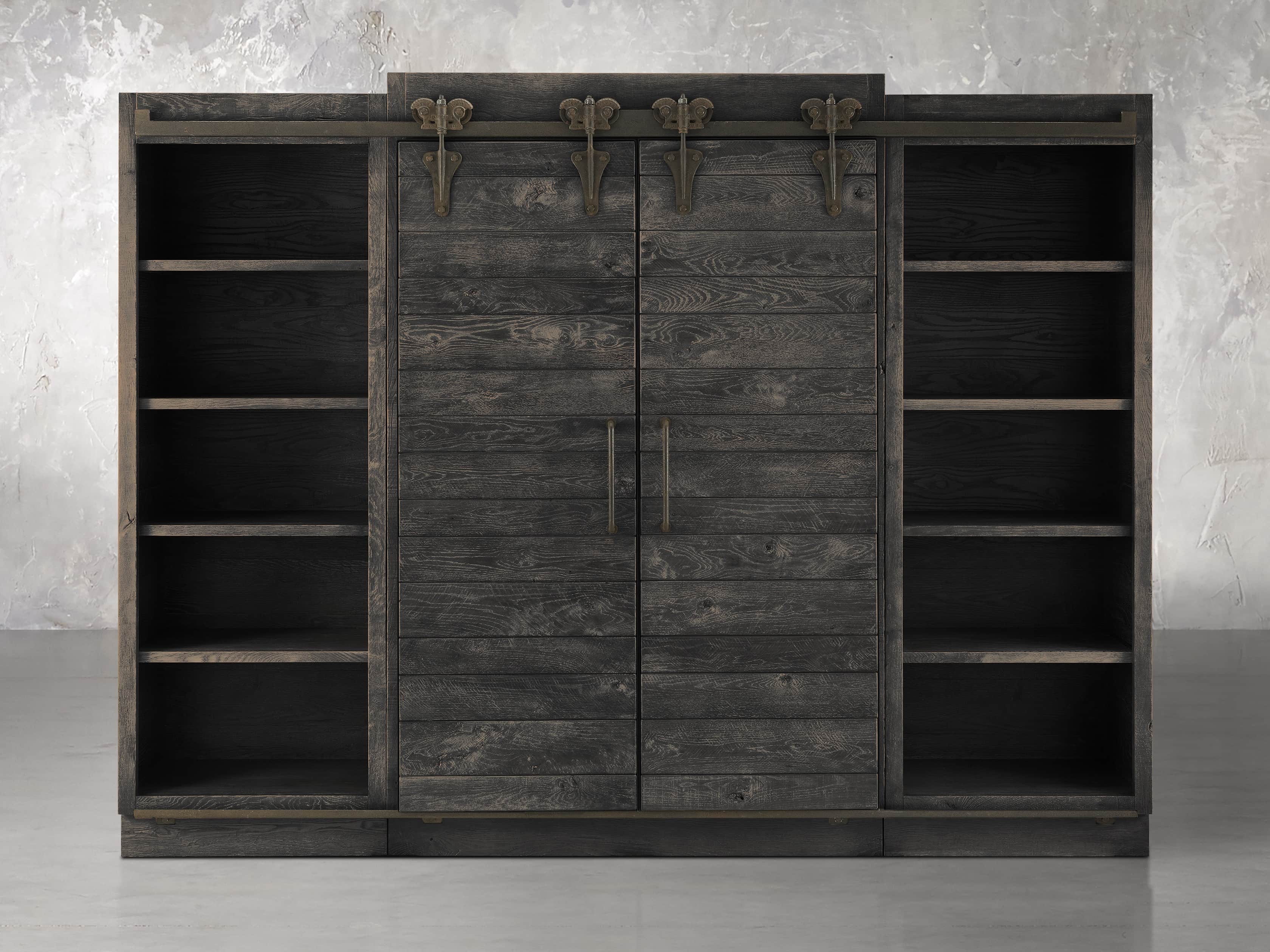 Baumann 112" Media Wall Unit In Ashland Black