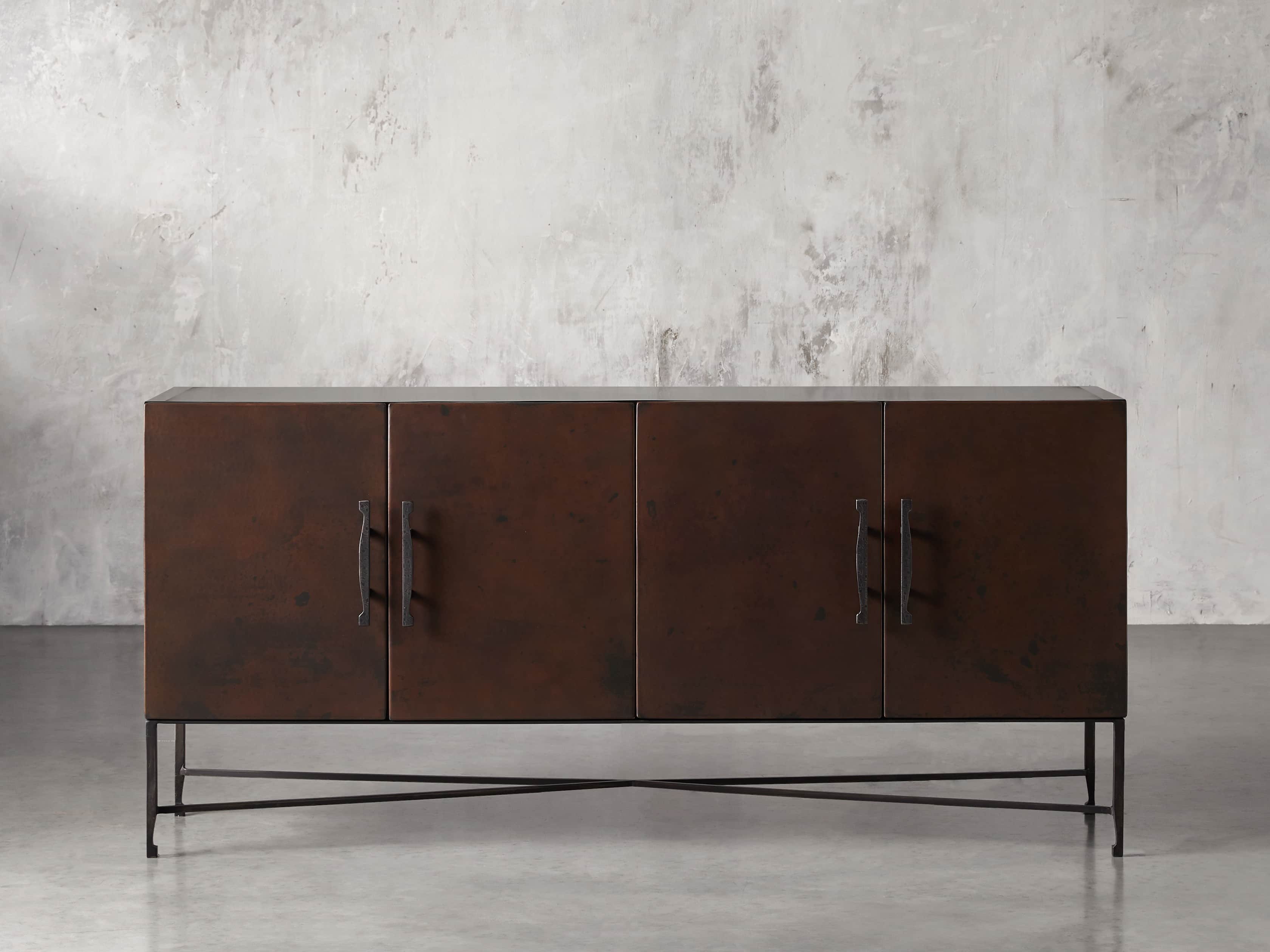Cahlo 69" Chocolate Copper Credenza