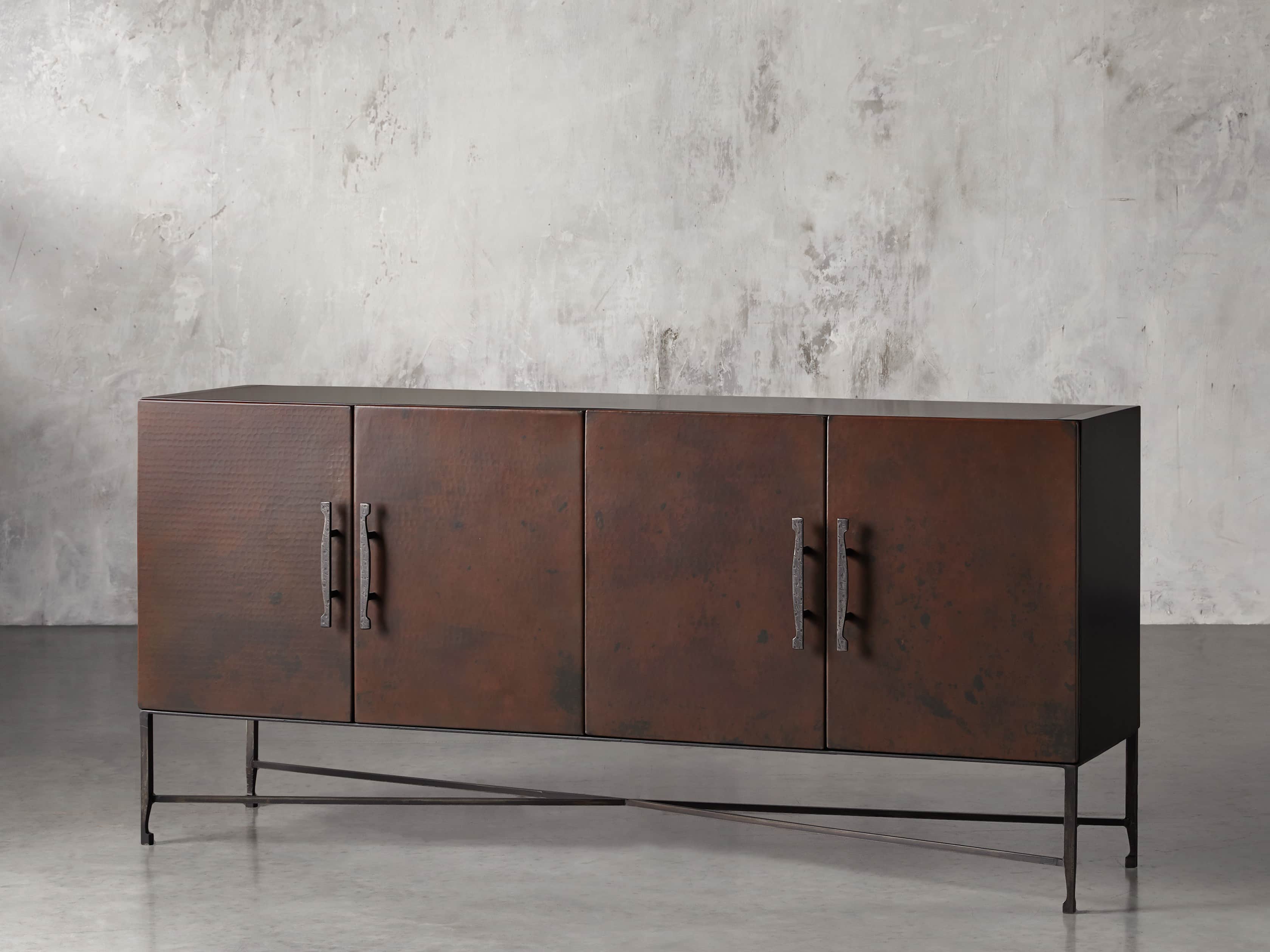 Cahlo 69" Chocolate Copper Credenza