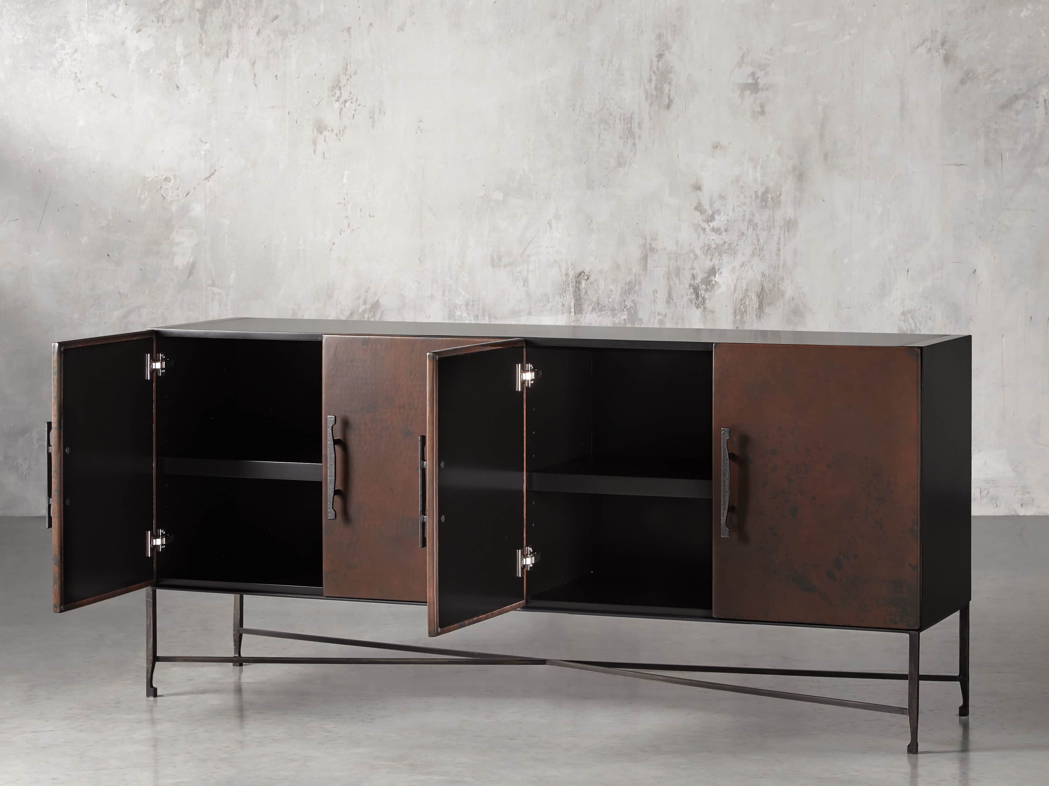 Cahlo 69" Chocolate Copper Credenza