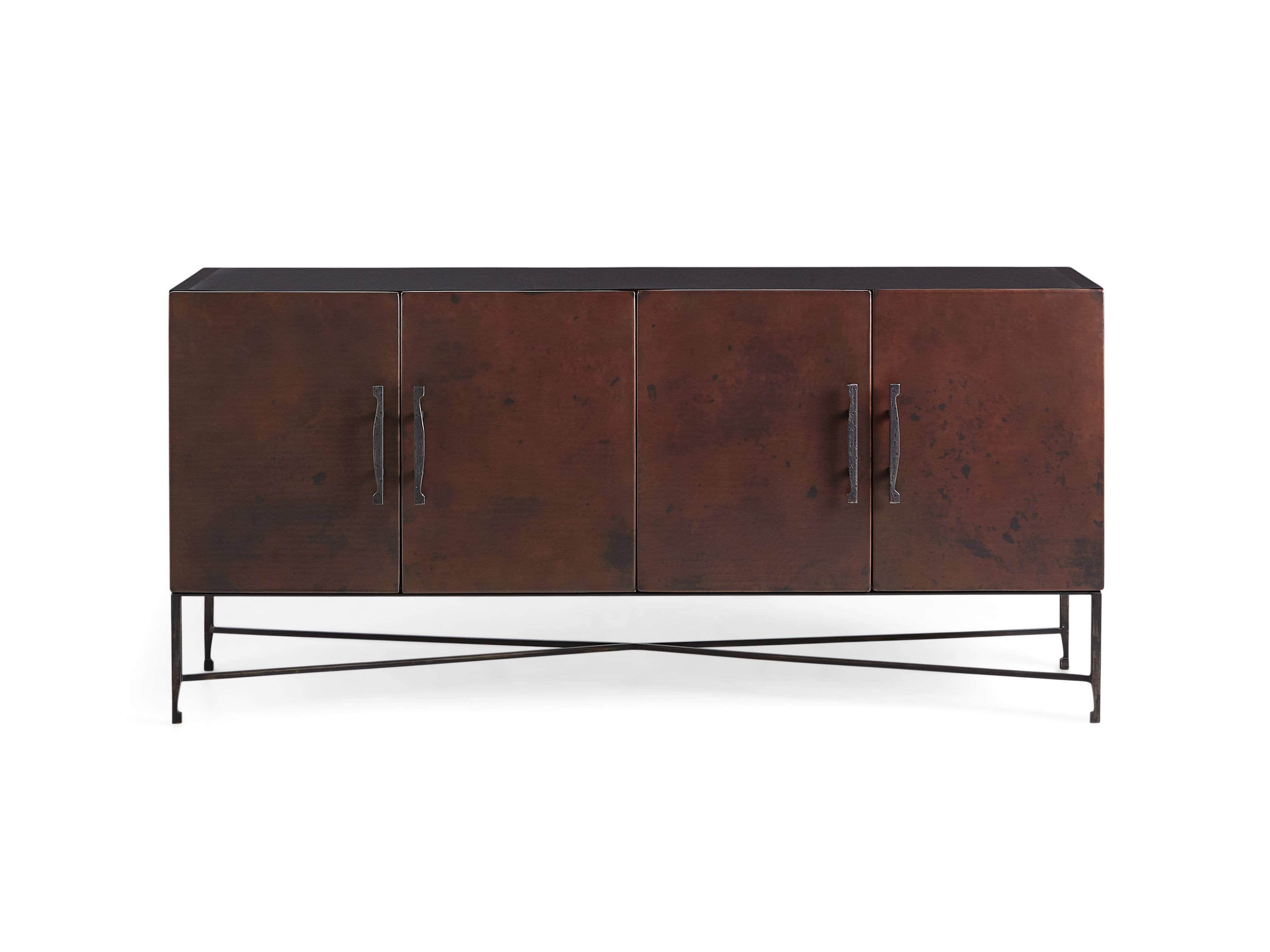 Cahlo 69" Chocolate Copper Credenza