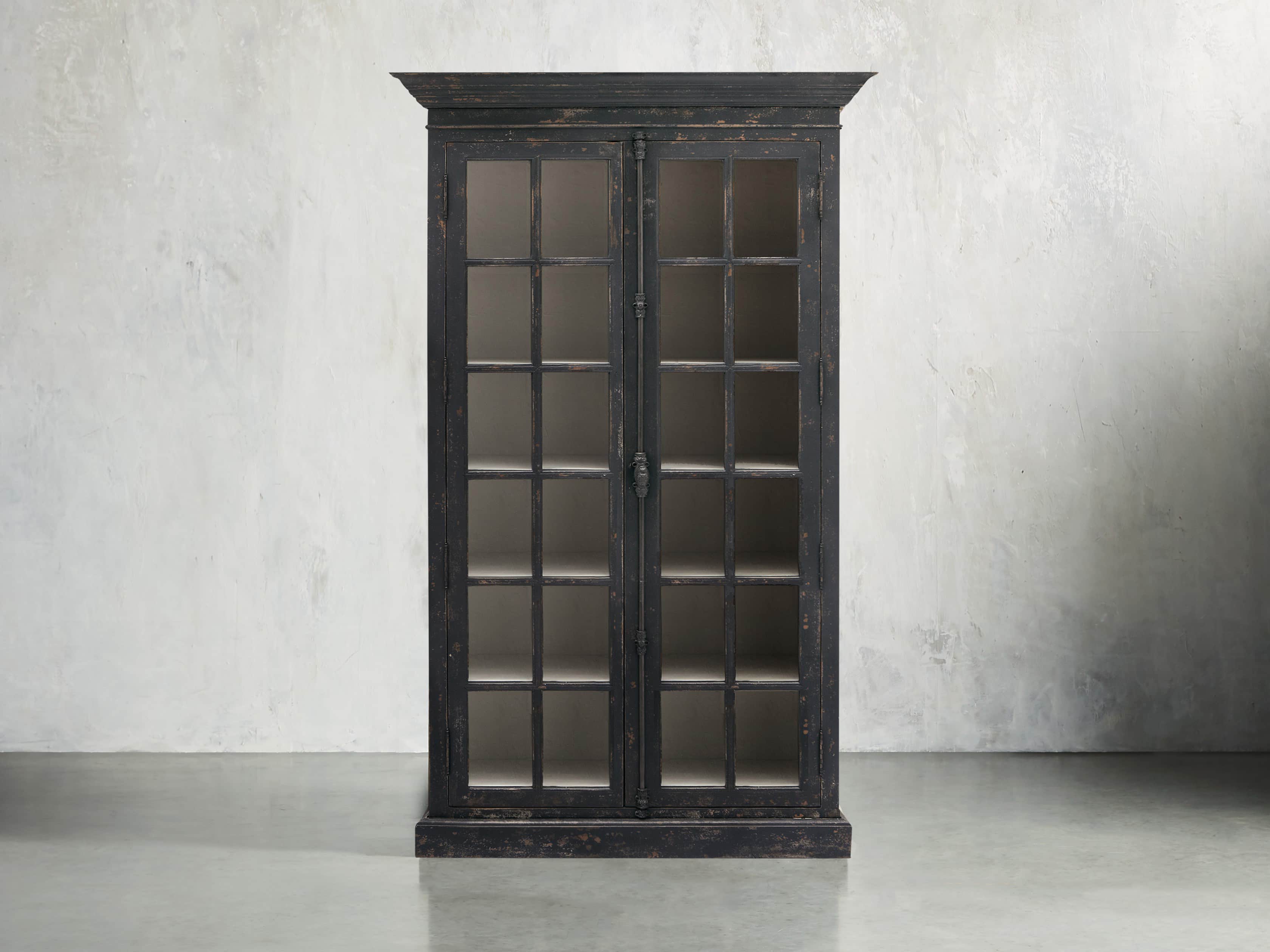 Chorus Theory 54" Cabinet with Glass Doors in Rustic Black