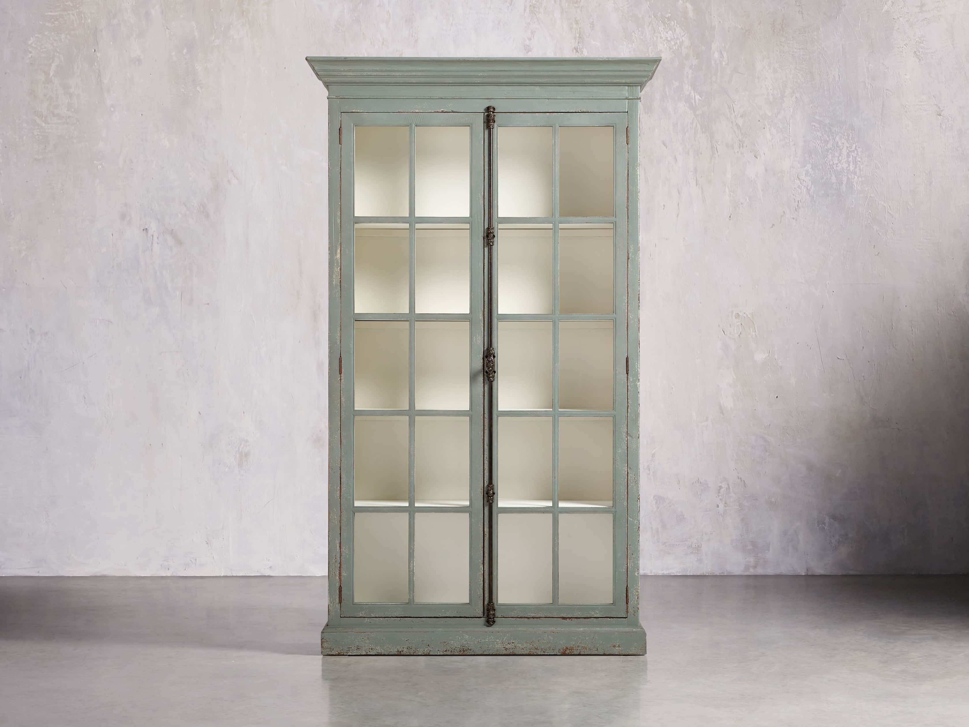 Chorus Theory 54" Cabinet with Glass Doors in Rustic Blue, slide 1 of 6