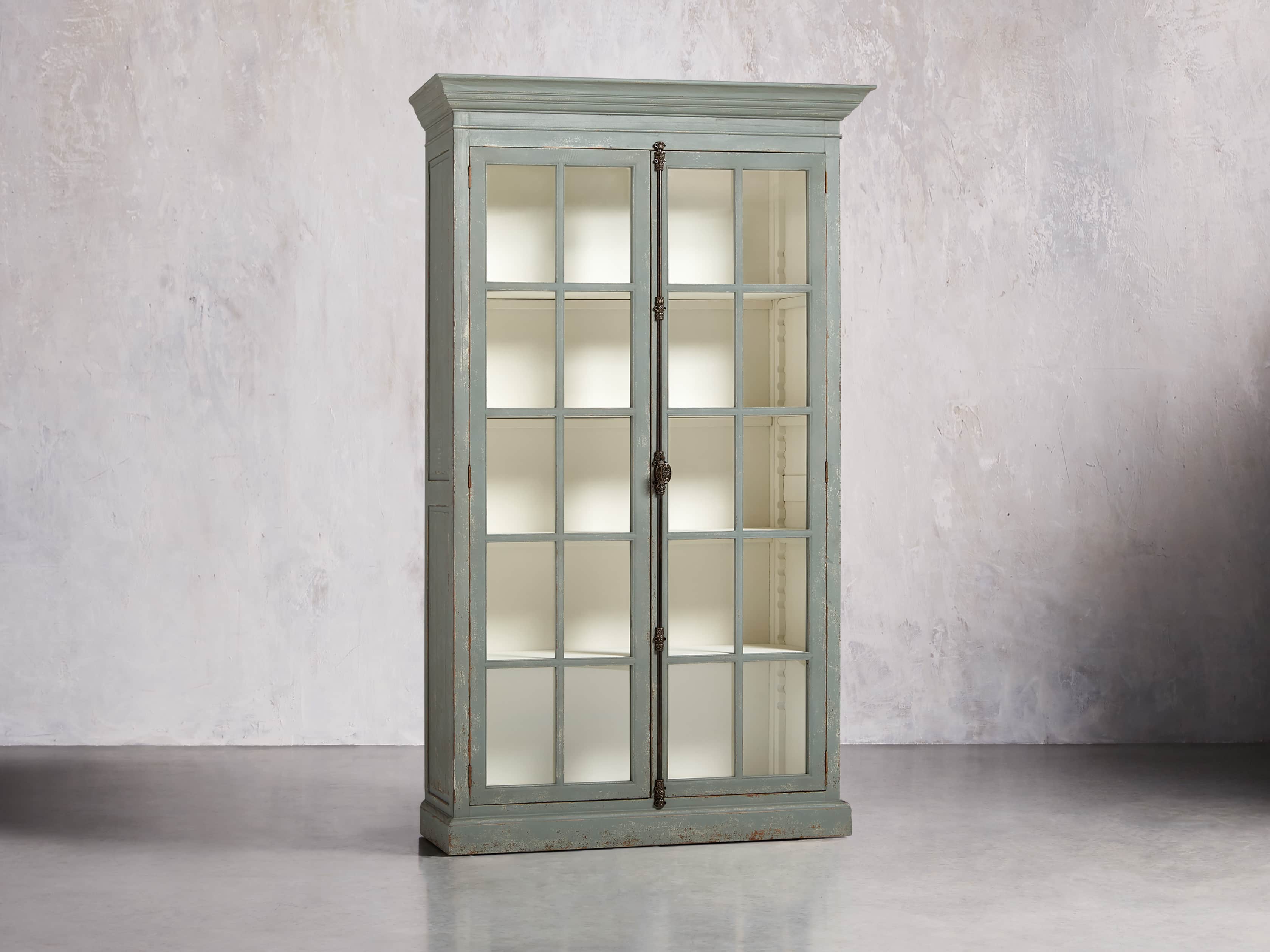 Chorus Theory 54" Cabinet with Glass Doors in Rustic Blue, slide 2 of 6