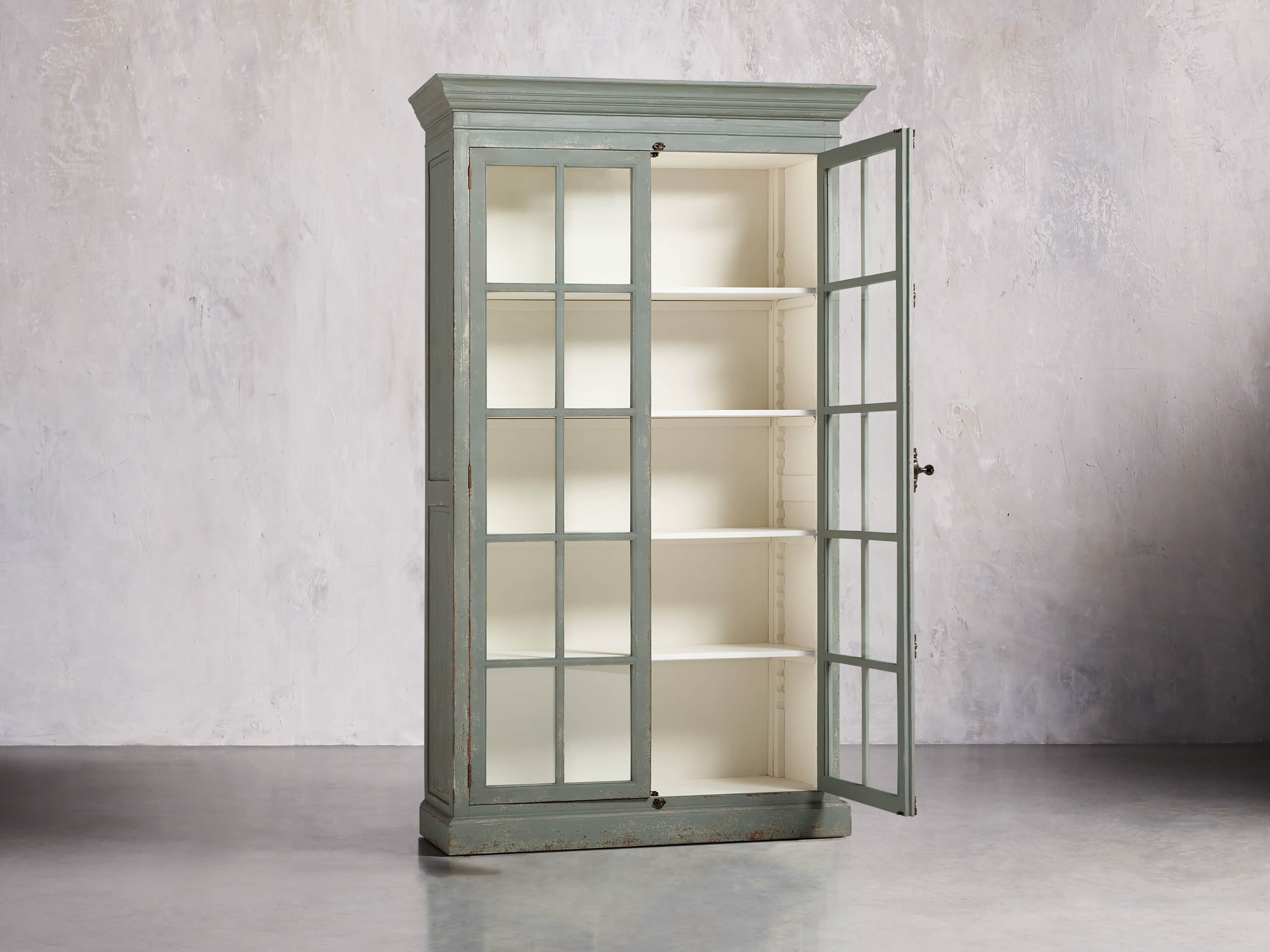 Chorus Theory 54" Cabinet with Glass Doors in Rustic Blue, slide 3 of 6