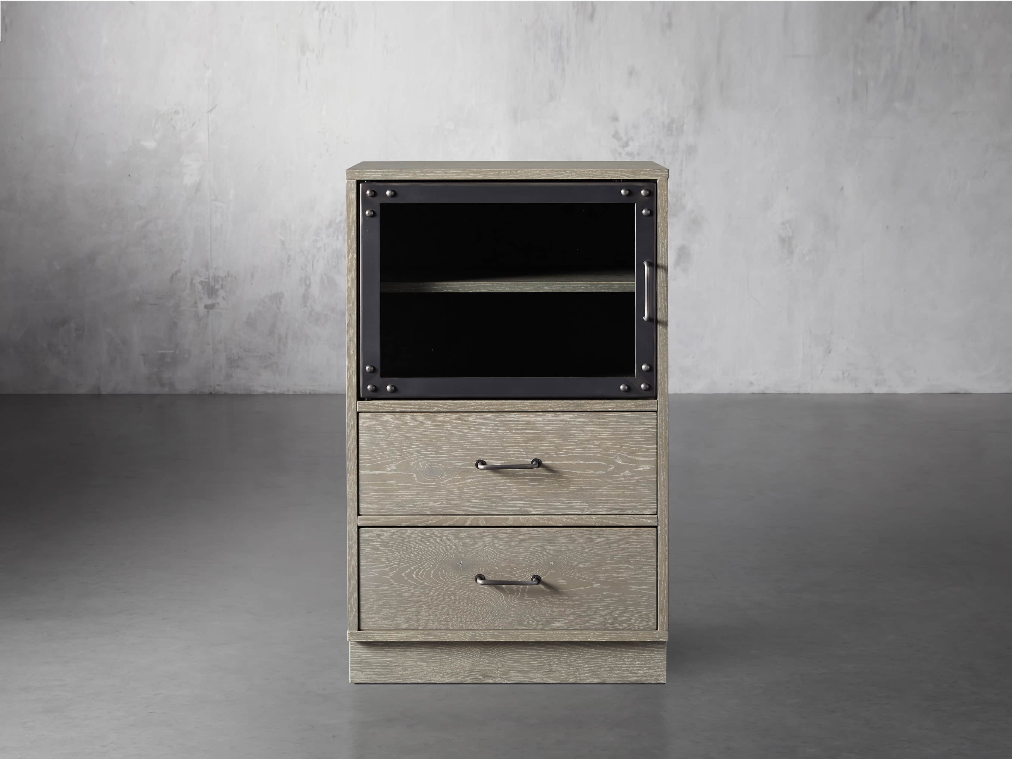 Curiosity Modular 2 Cubby Cabinet in Pebble Grey, slide 1 of 5