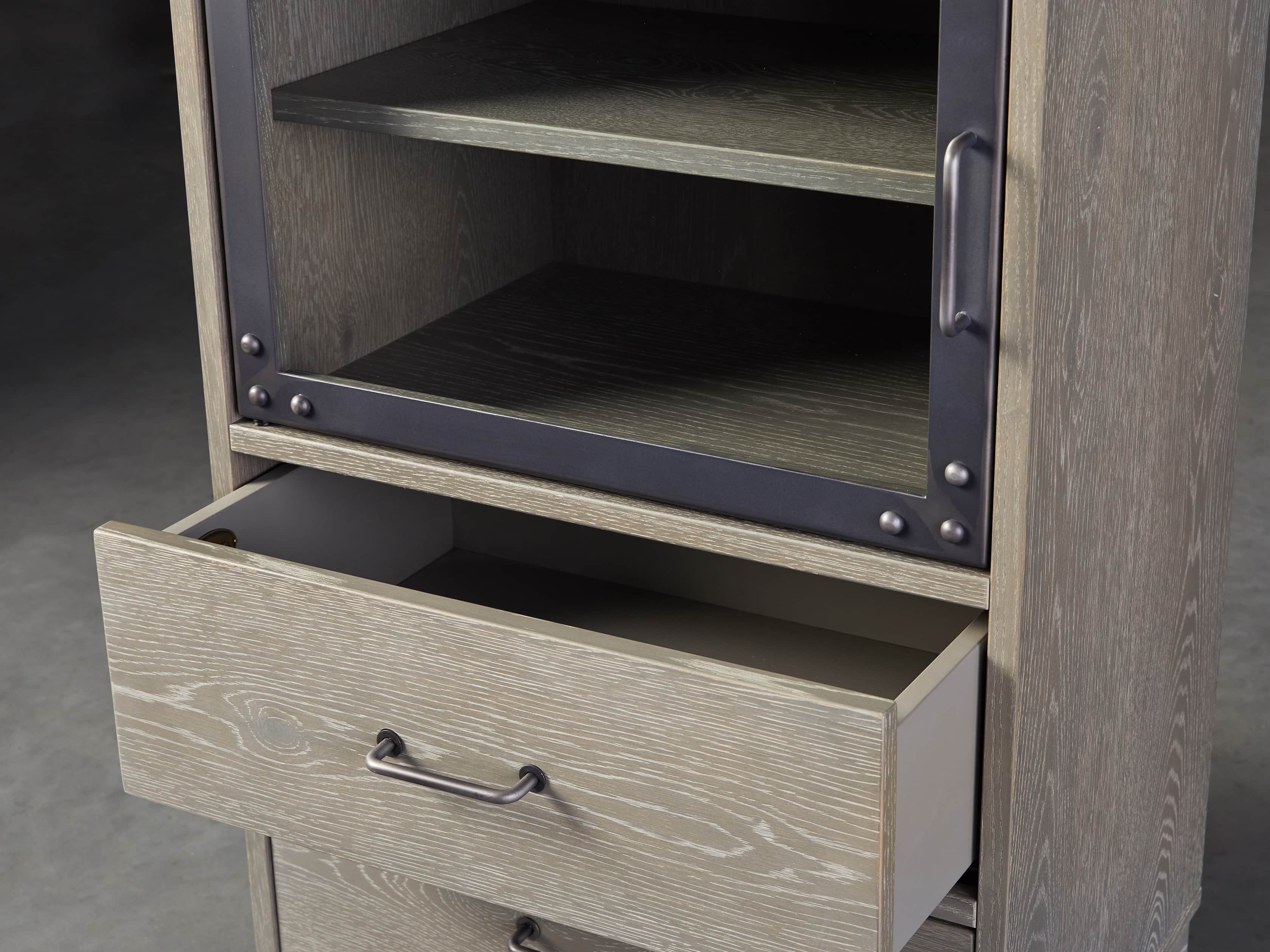 Curiosity Modular 2 Cubby Cabinet in Pebble Grey, slide 3 of 5