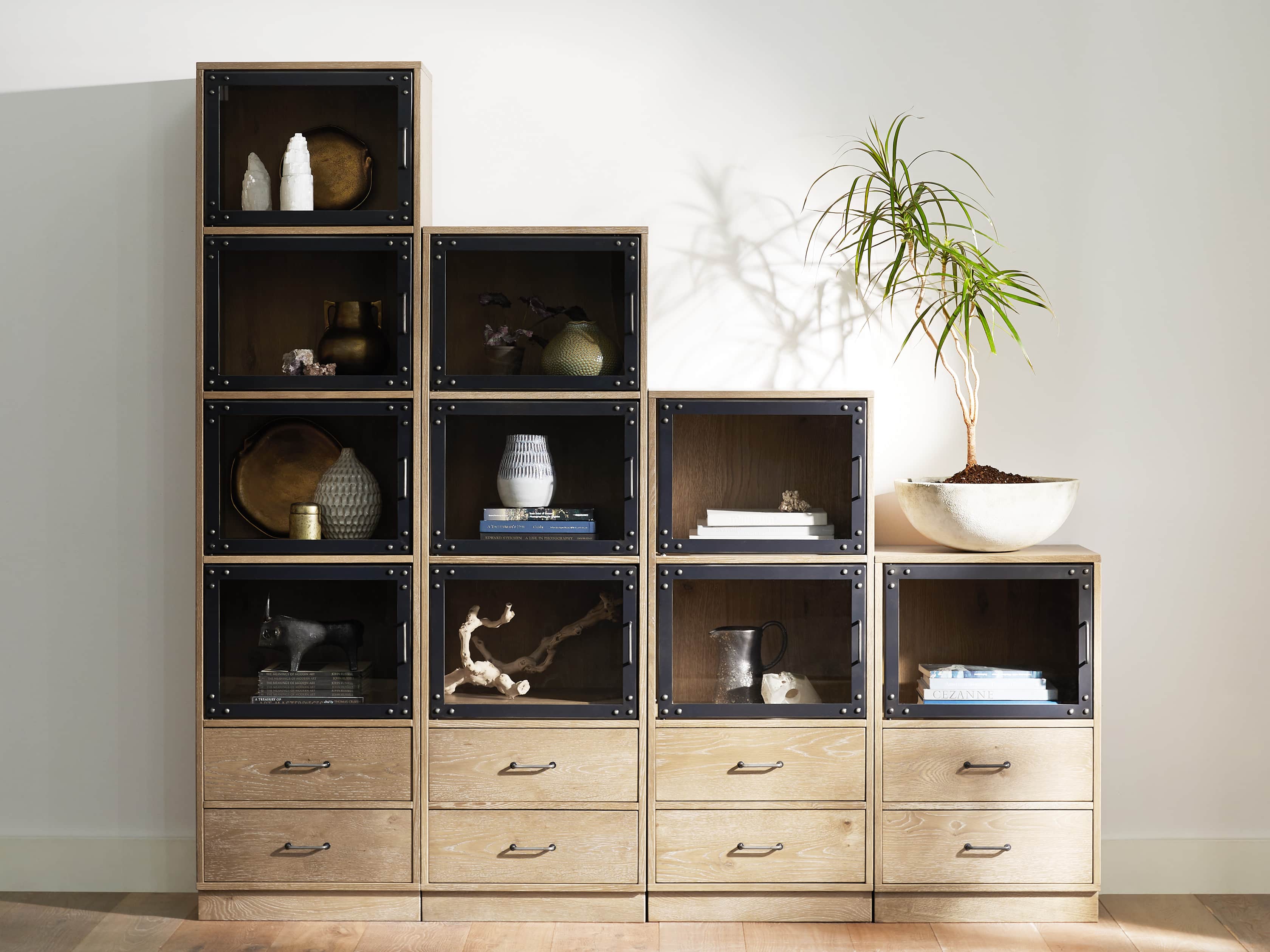 Curiosity Modular 2 Cubby Cabinet In Natural, slide 2 of 6
