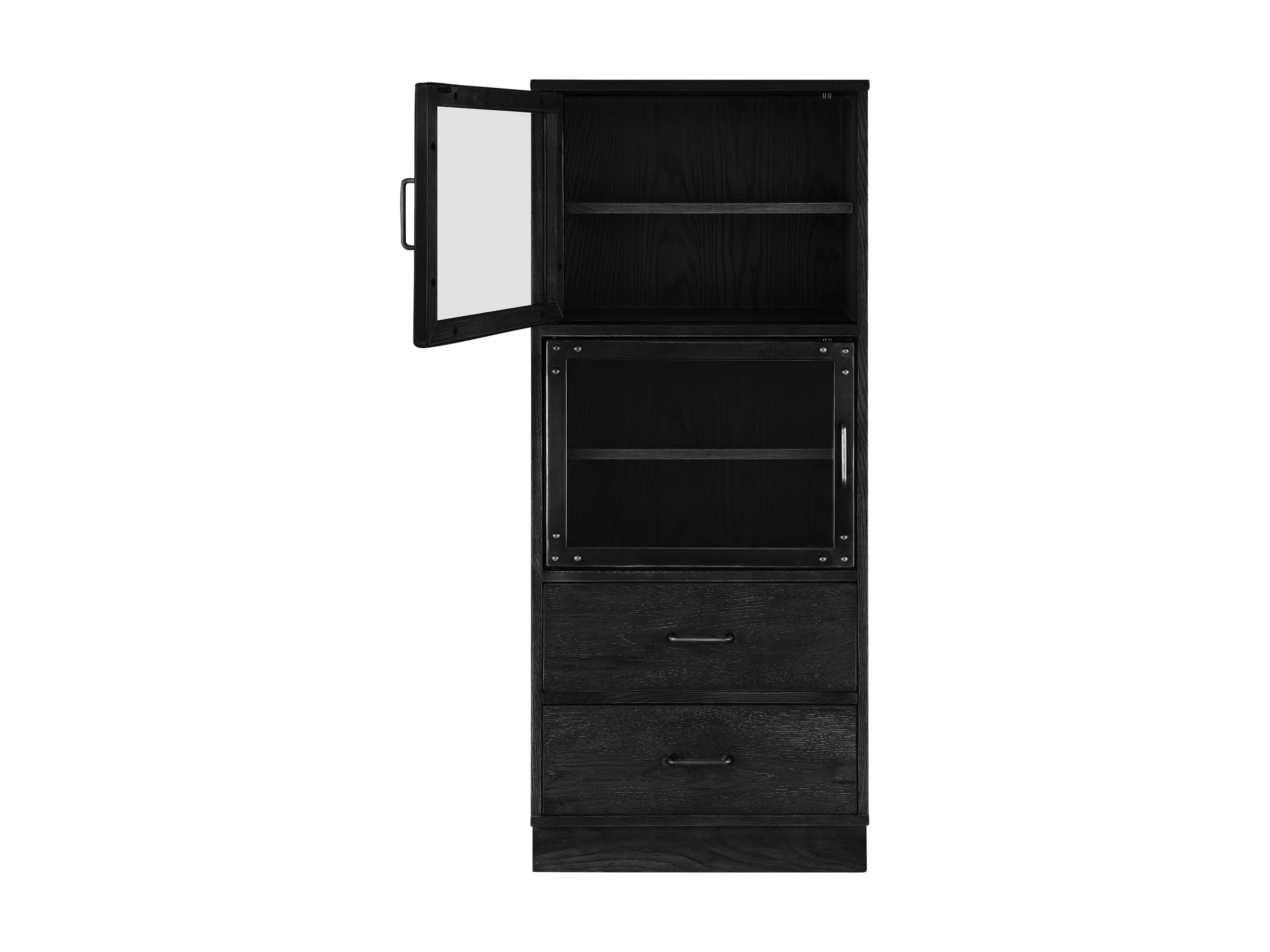 Curiosity Modular 3 Cubby Cabinet in Black, slide 3 of 8