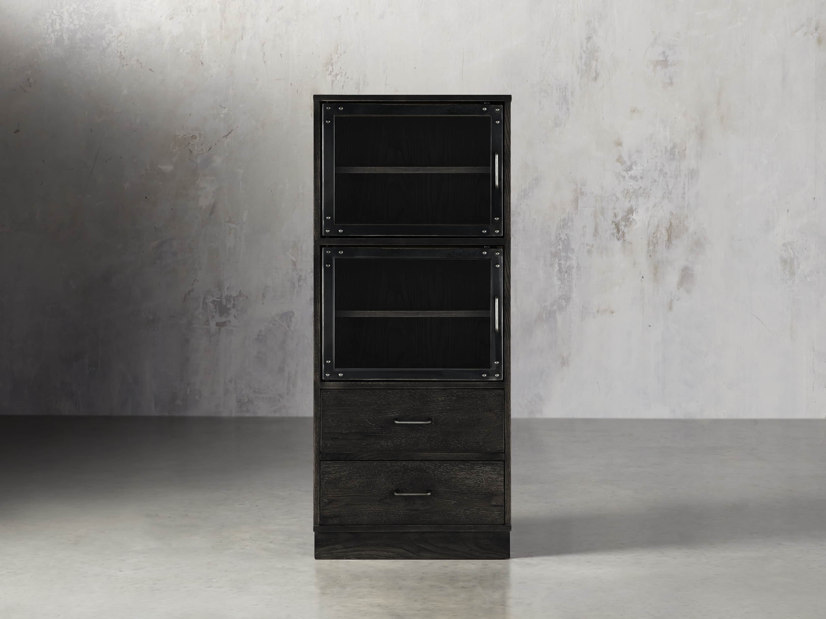 Curiosity Modular 3 Cubby Cabinet in Black, slide 1 of 8