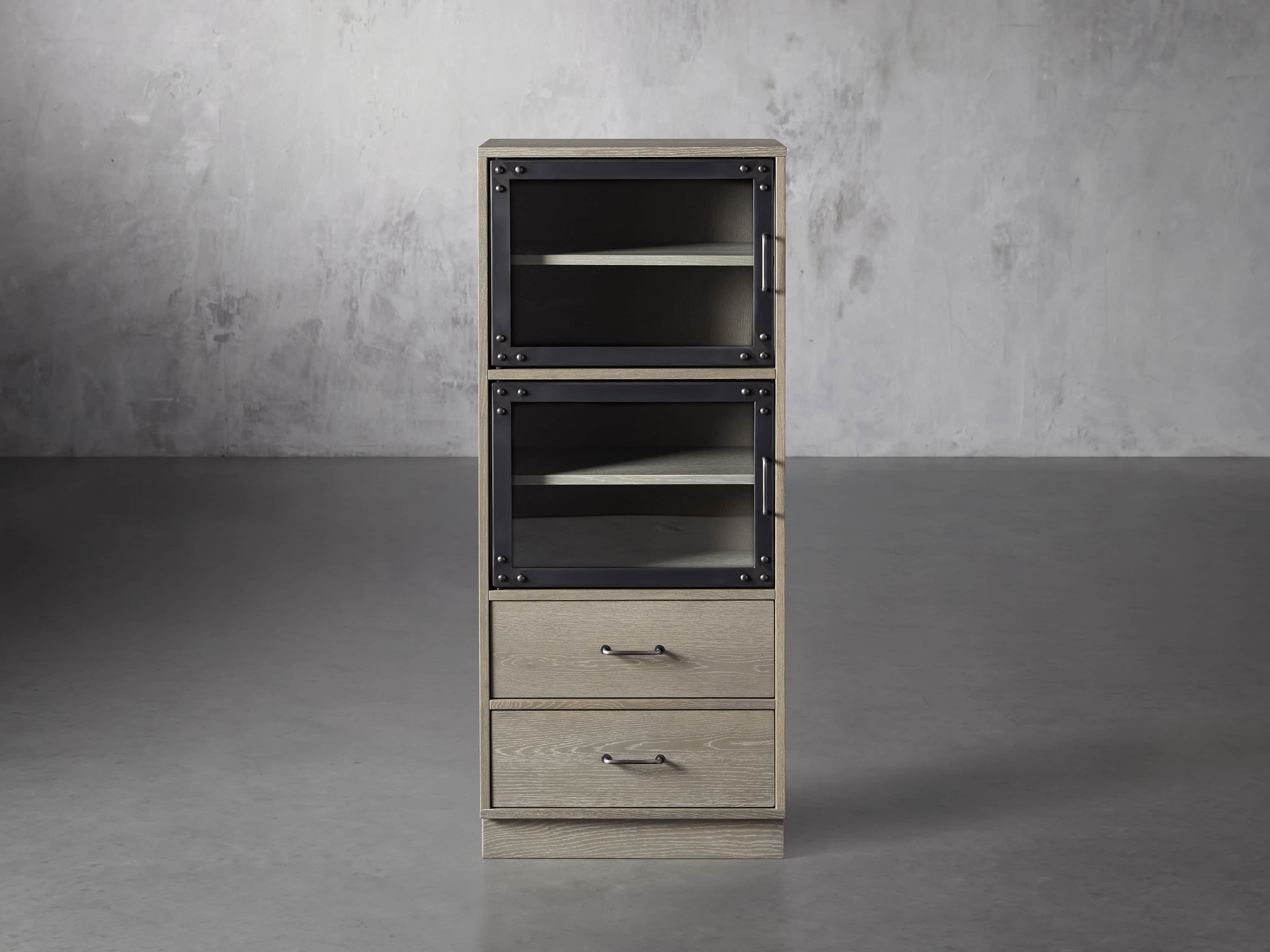 Curiosity Modular 3 Cubby Cabinet in Pebble Grey, slide 1 of 6