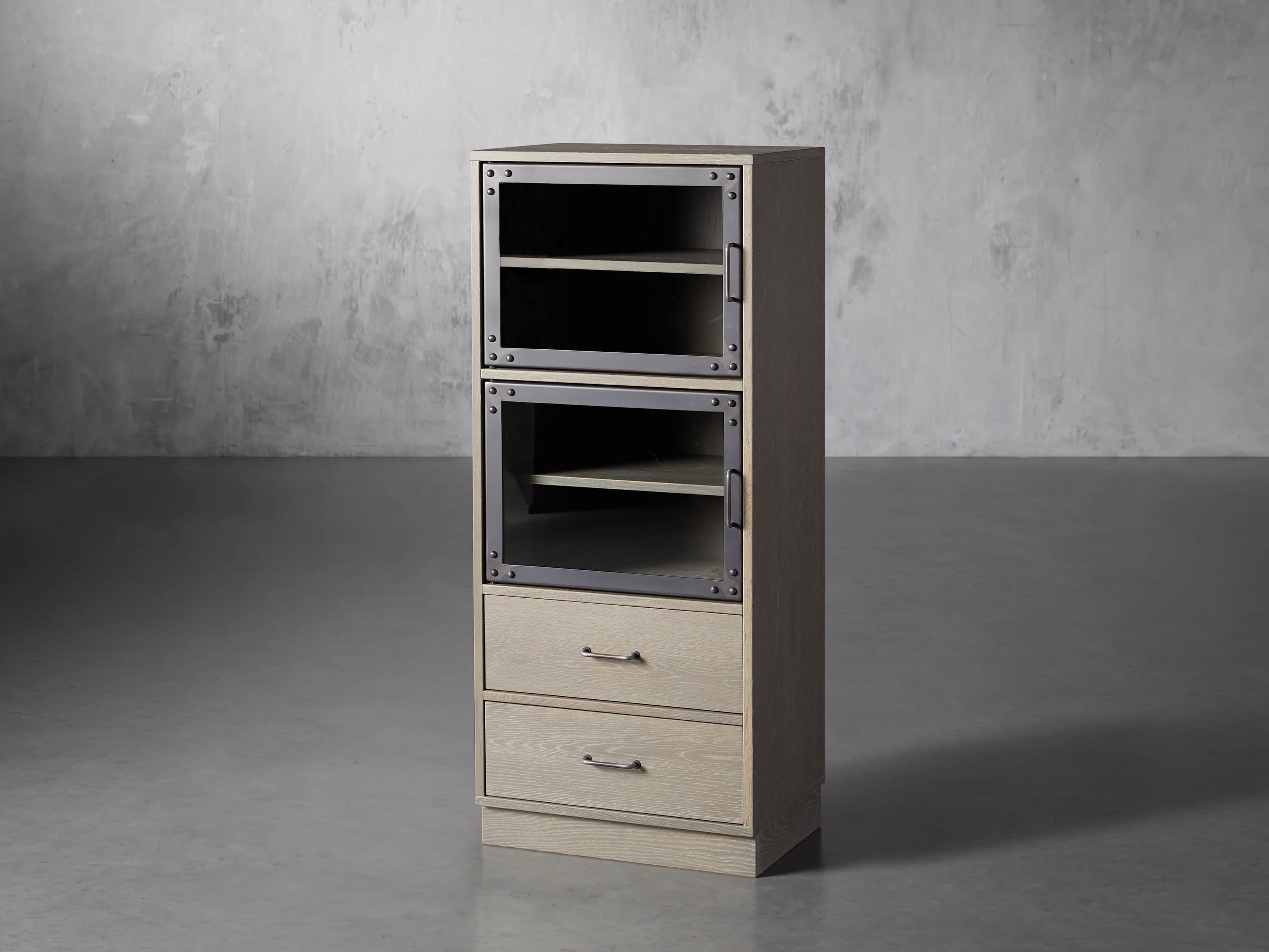Curiosity Modular 3 Cubby Cabinet in Pebble Grey, slide 2 of 6