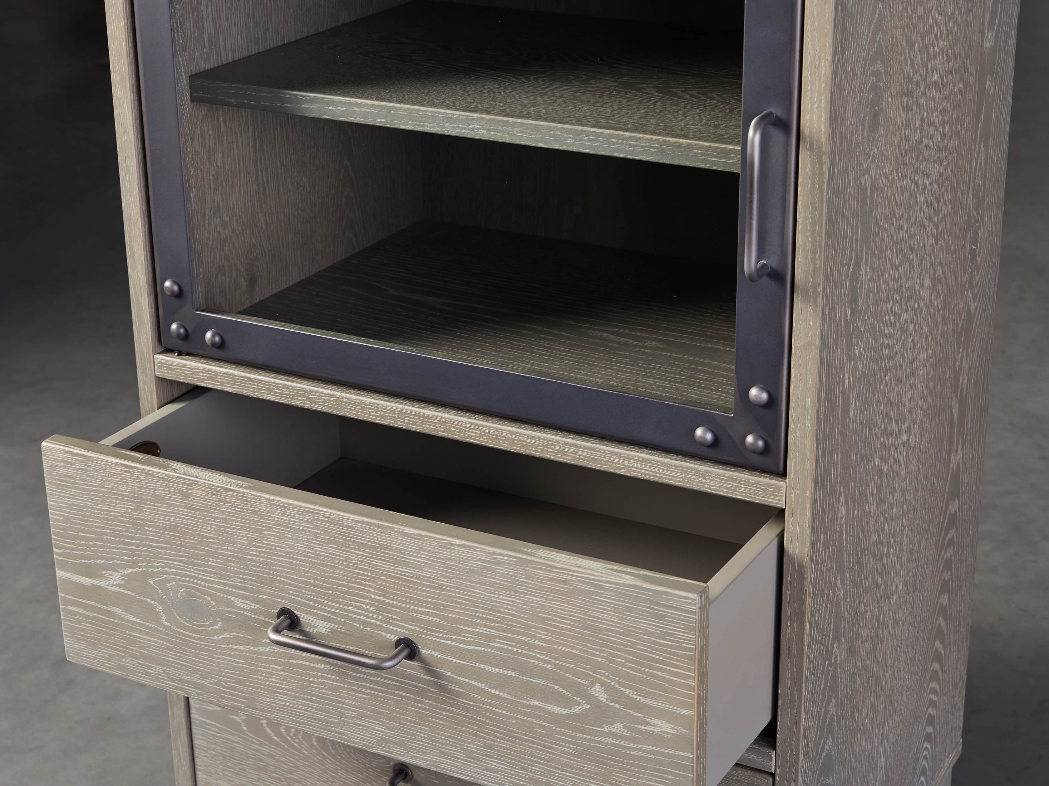 Curiosity Modular 3 Cubby Cabinet in Pebble Grey, slide 3 of 6
