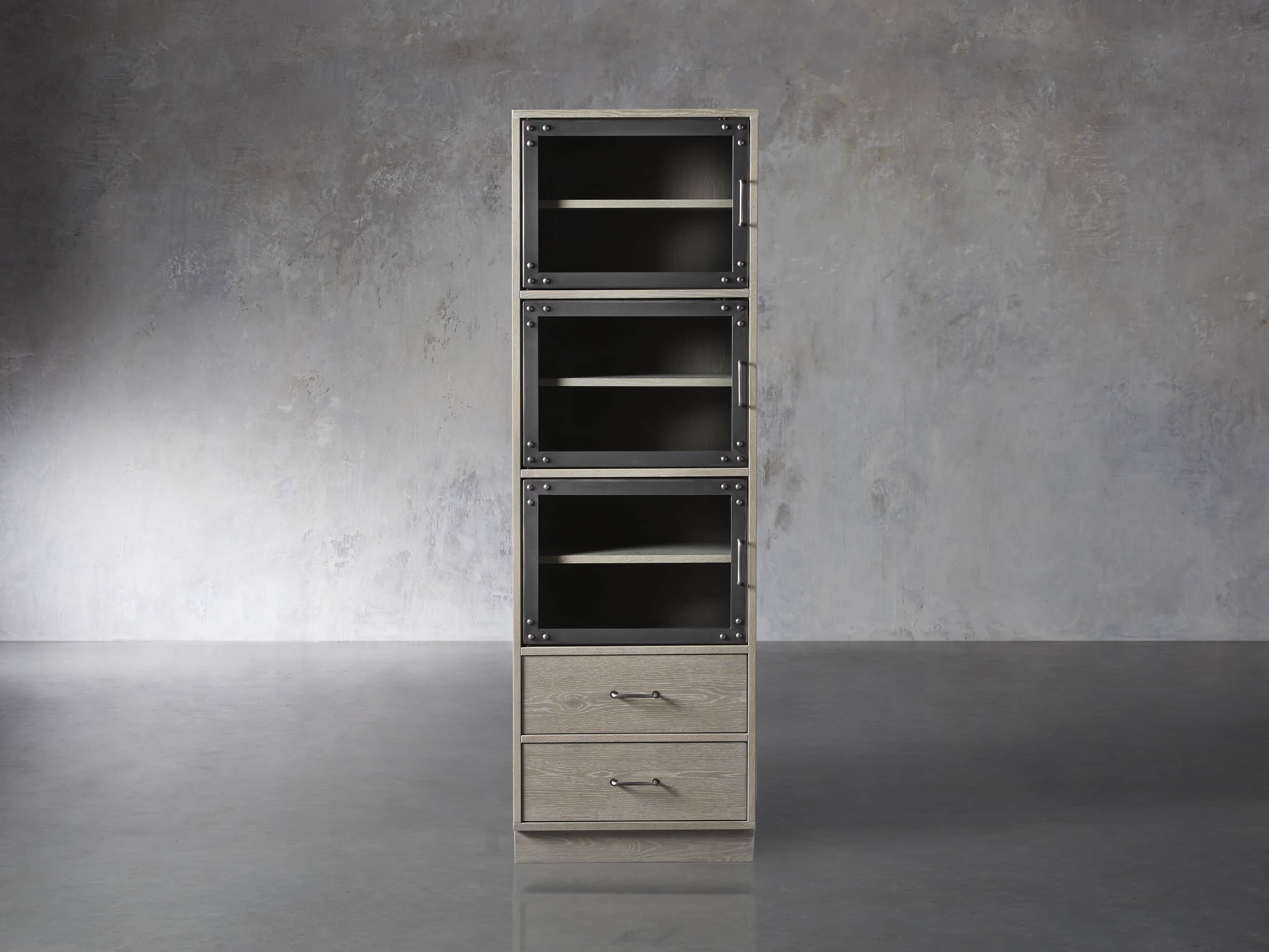 Curiosity Modular 4 Cubby Cabinet in Pebble Grey, slide 1 of 5