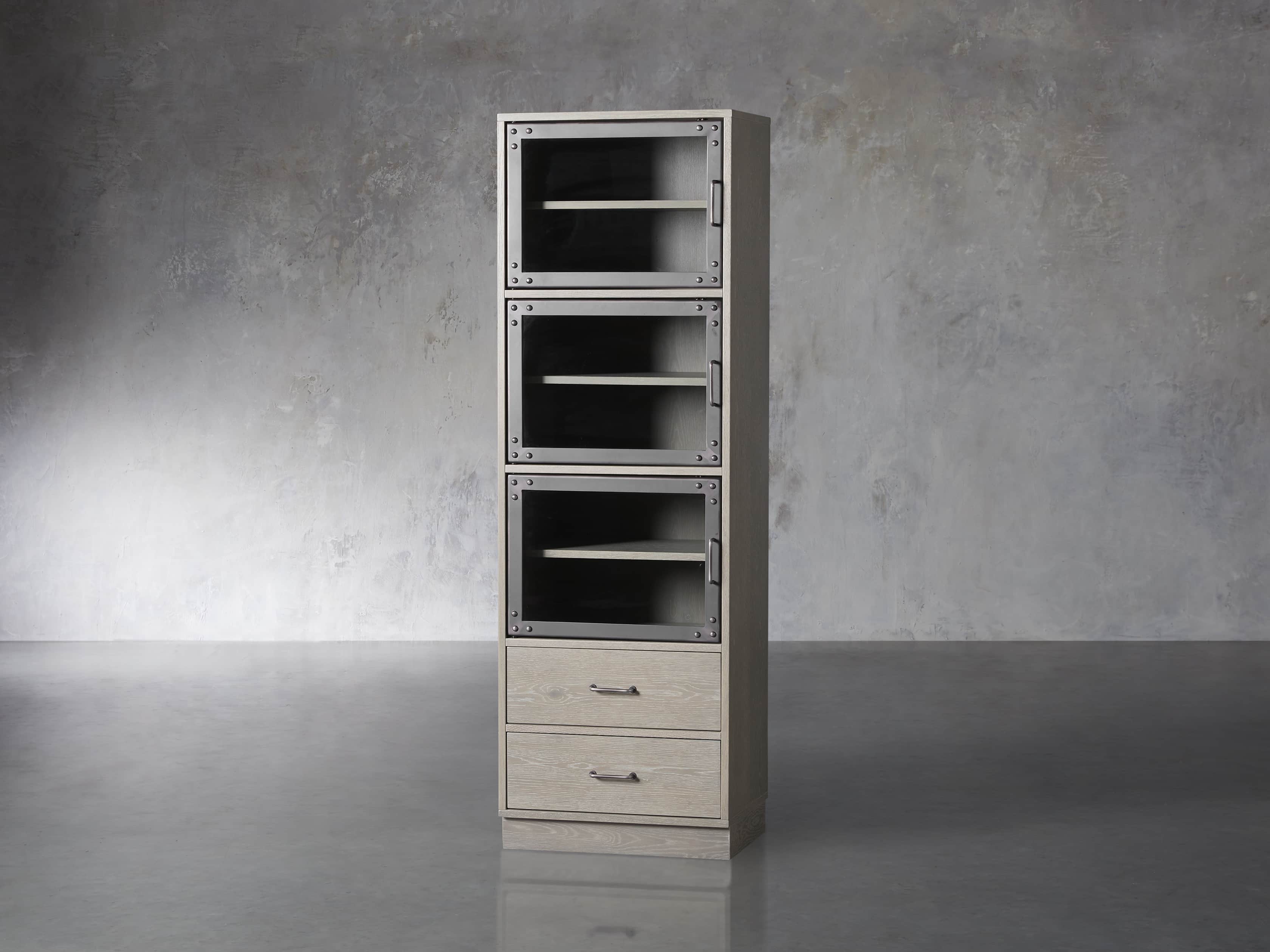 Curiosity Modular 4 Cubby Cabinet in Pebble Grey, slide 2 of 5
