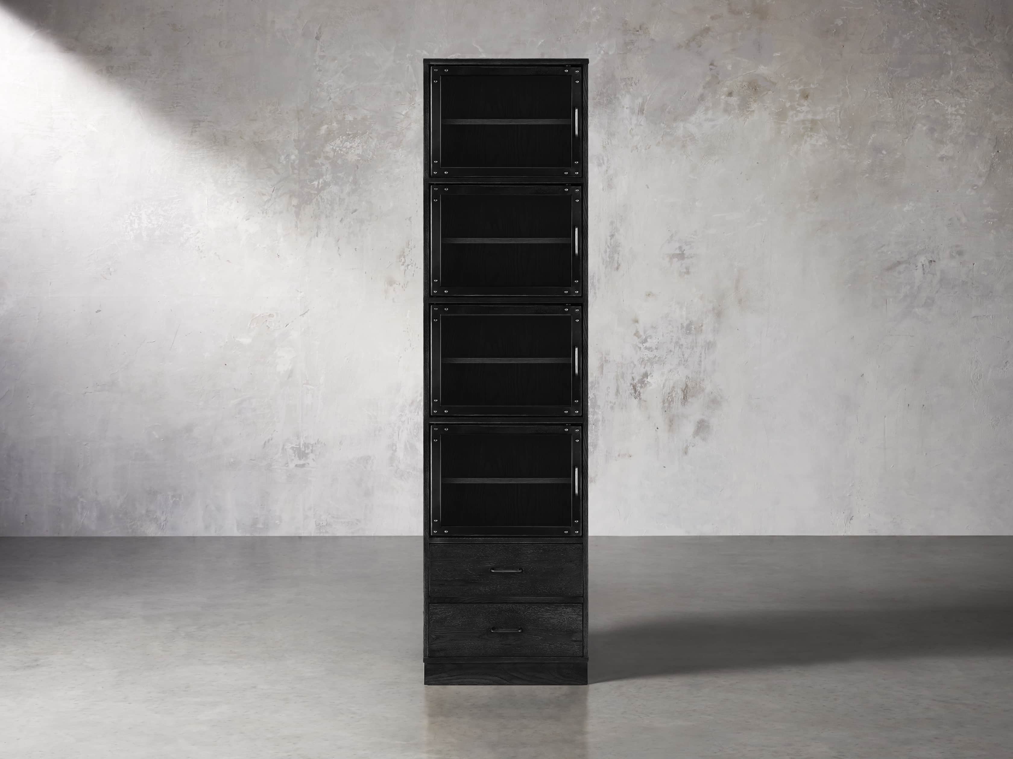 Curiosity Modular 5 Cubby Cabinet in Black