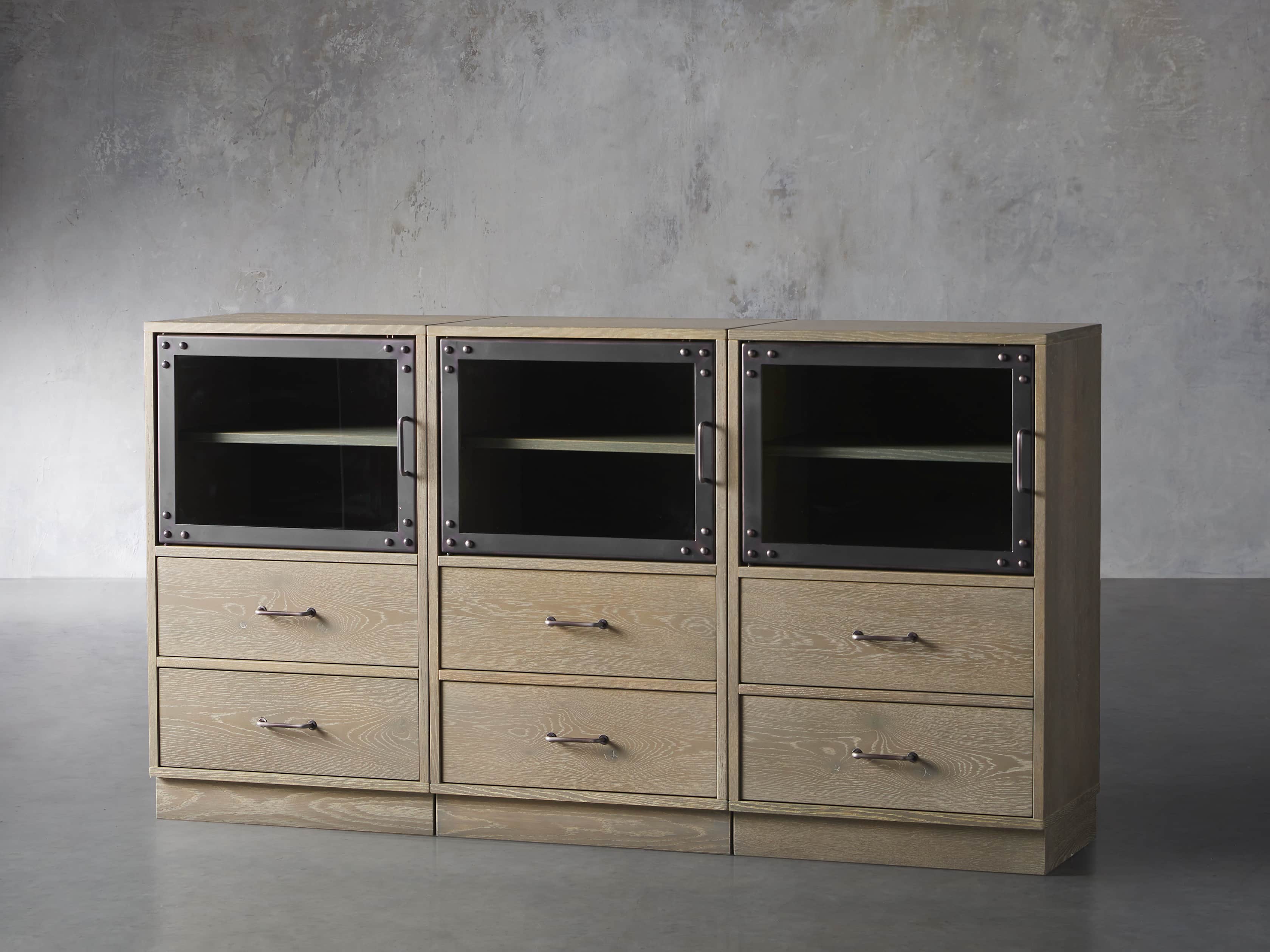 Curiosity 66" Display Media Wall Unit in Natural, slide 2 of 4