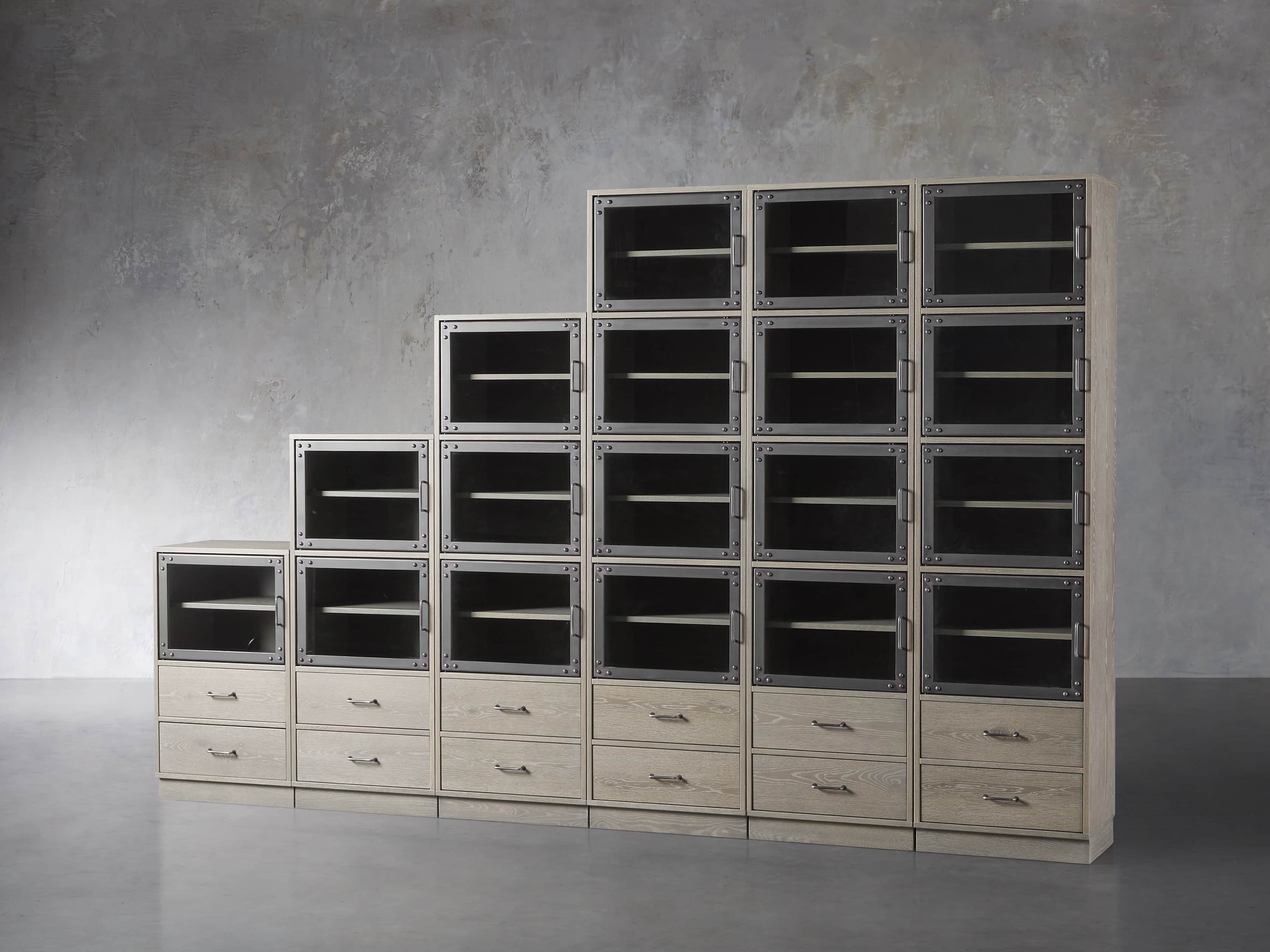 Curiosity 132" Ascending Wall Unit in Pebble Grey, slide 2 of 3