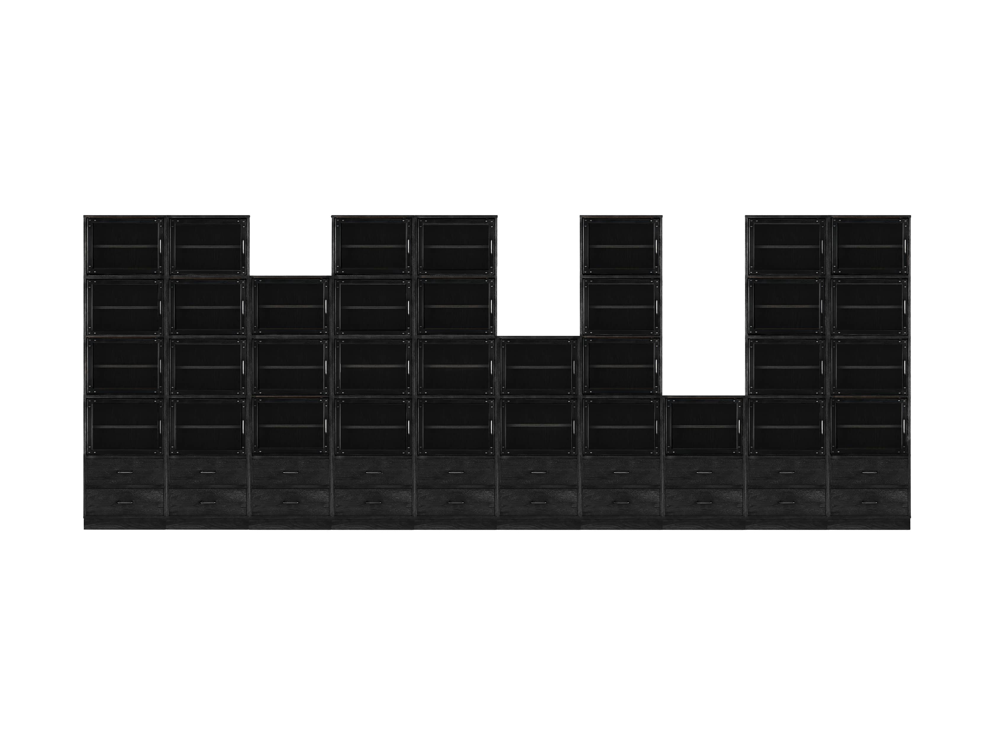 Curiosity 220" Grand Display Wall Unit In Black, slide 2 of 2