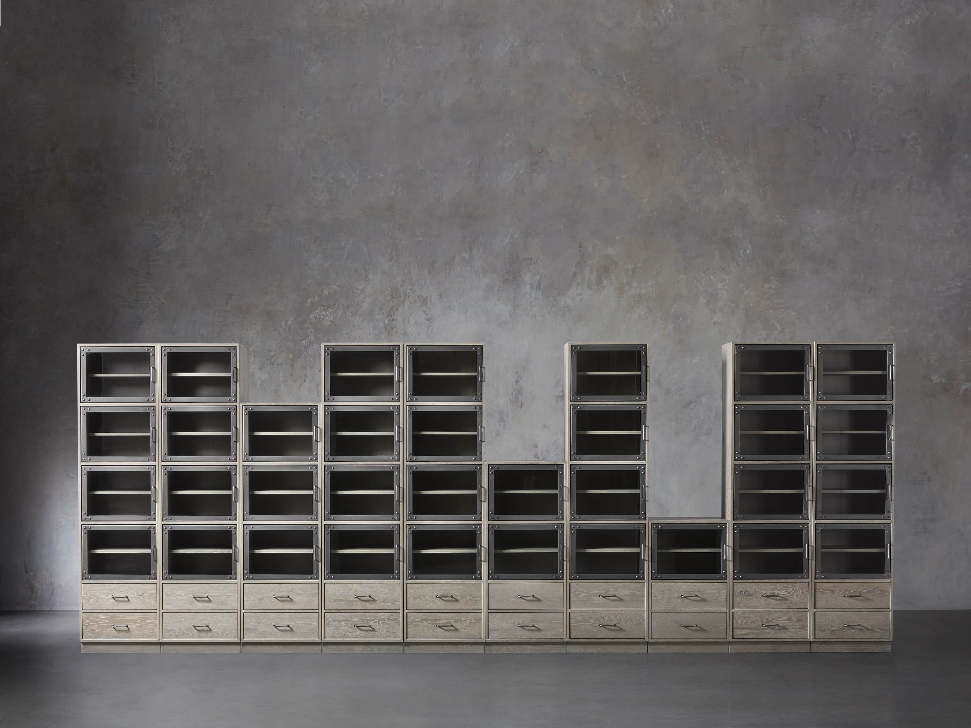 Curiosity 220" Grand Display Wall Unit in Pebble Grey, slide 1 of 4