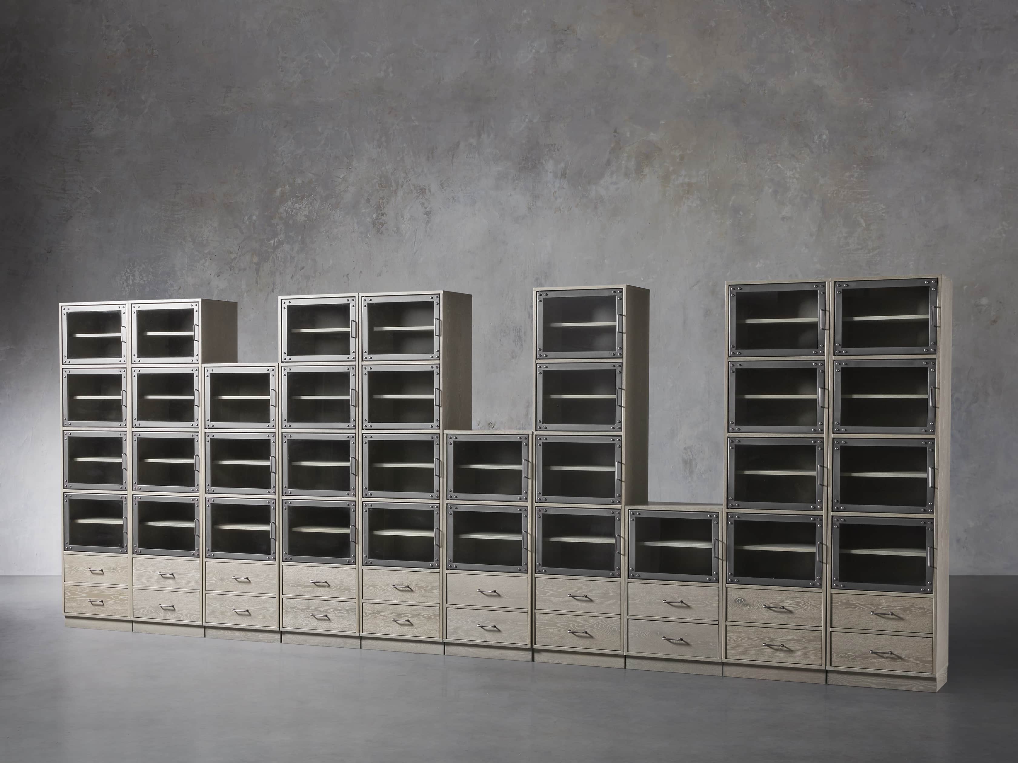 Curiosity 220" Grand Display Wall Unit in Pebble Grey, slide 2 of 4