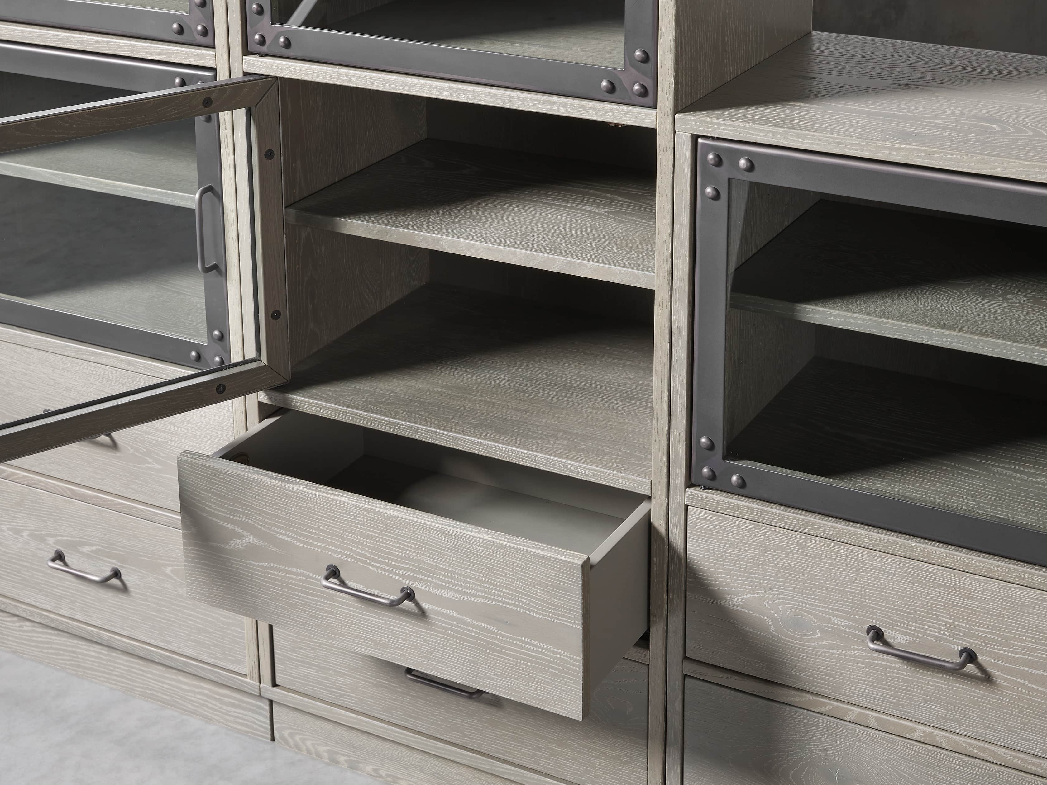 Curiosity 220" Grand Display Wall Unit in Pebble Grey, slide 3 of 4