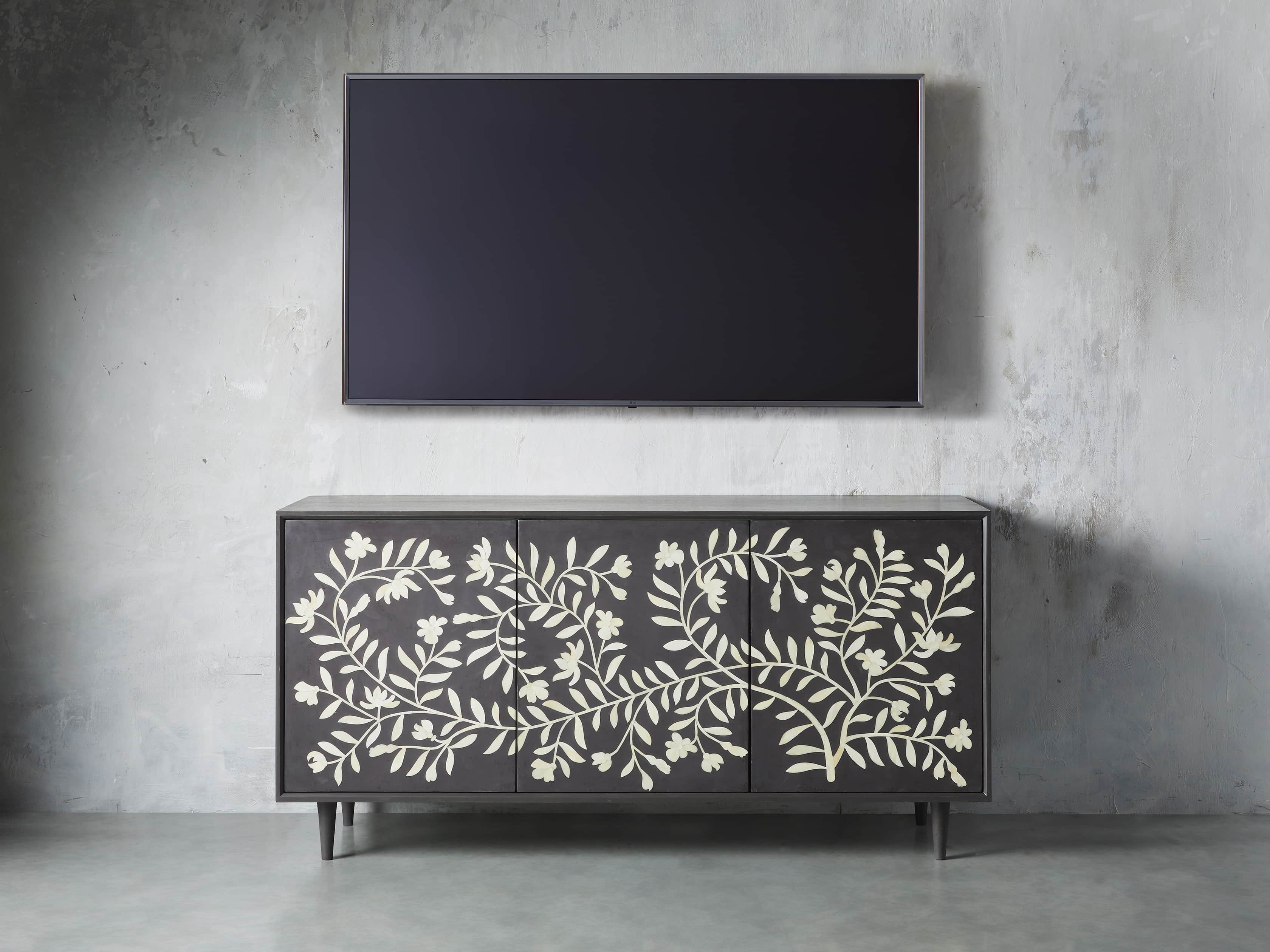 Divya 64" Media Console in Ebony, slide 3 of 5
