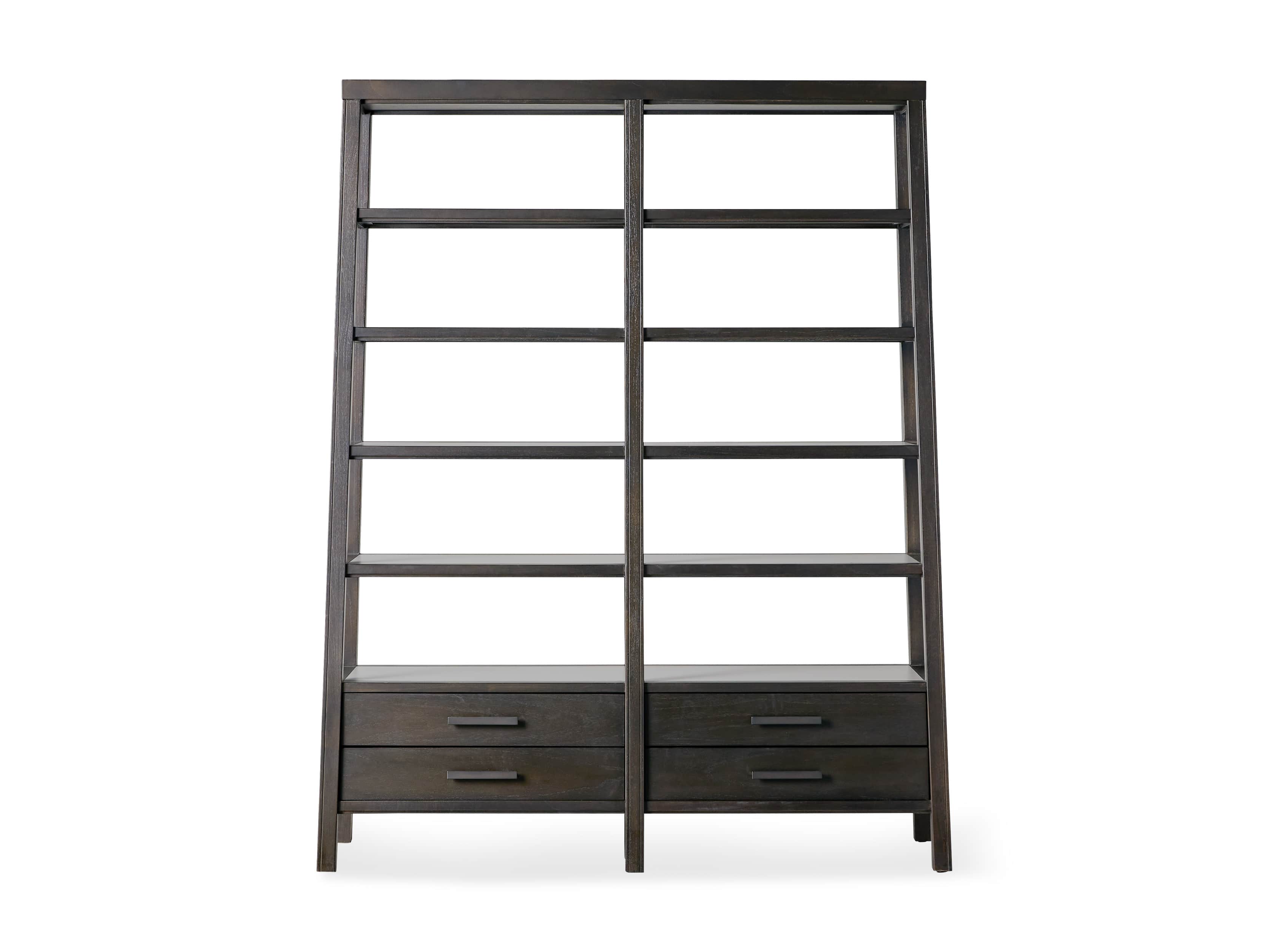 Euclid 64.25" Double Bookcase in Ristretto, slide 4 of 4