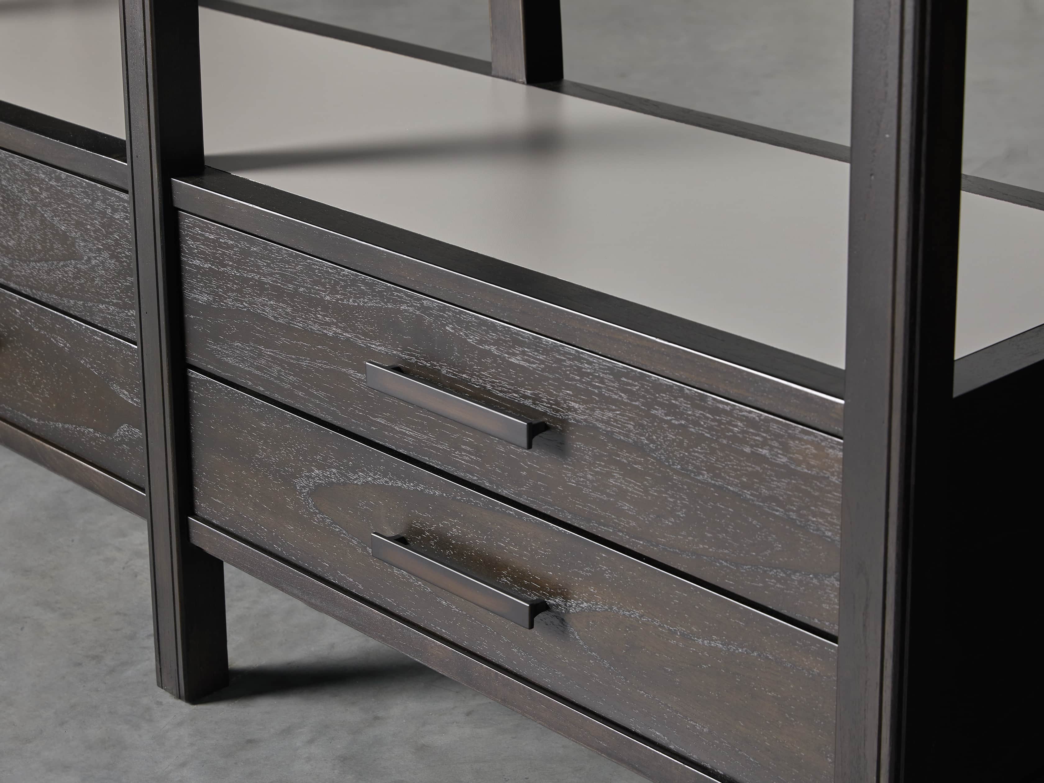 Euclid 64.25" Double Bookcase in Ristretto, slide 3 of 4