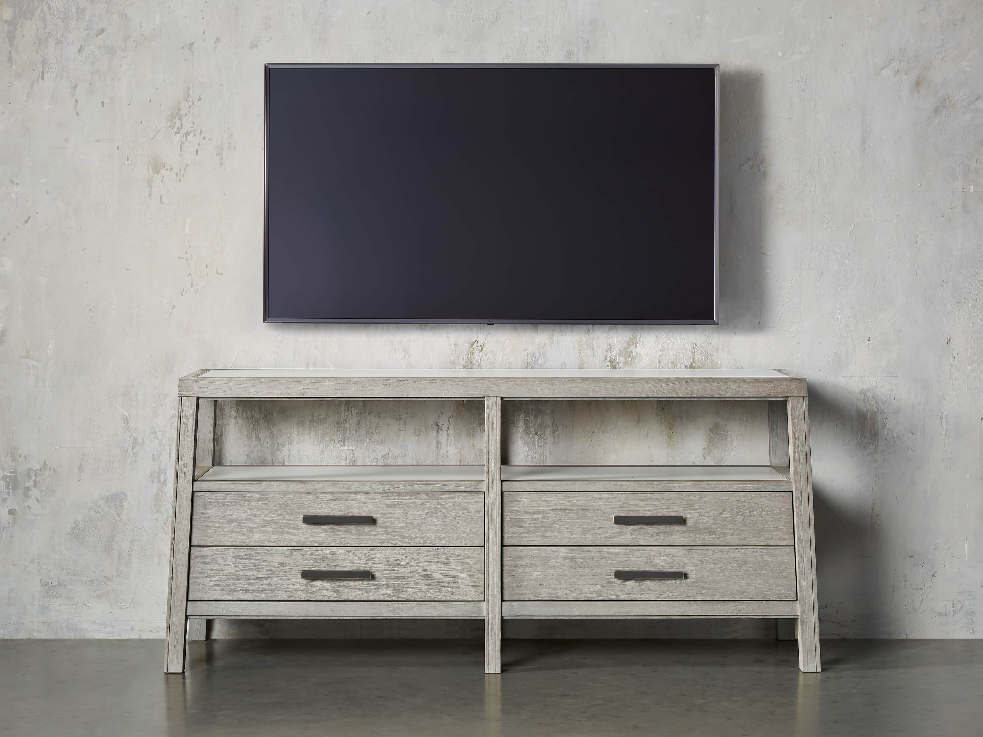 Euclid 70" Media Console in Boulder Grey, slide 3 of 5