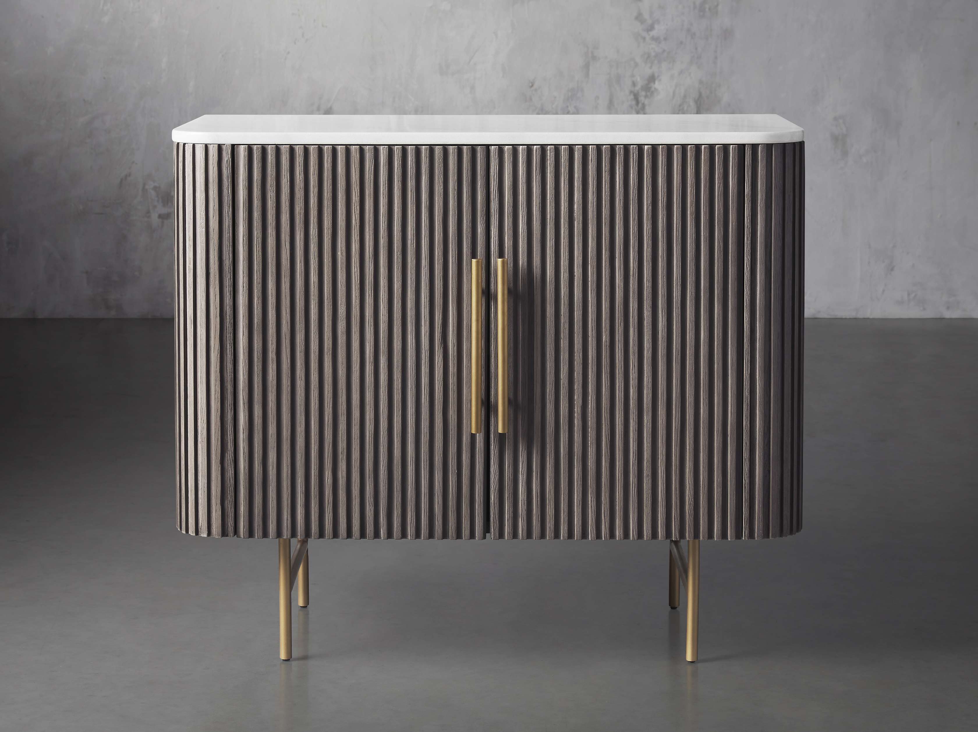 Finnley 36" 2 Door Cabinet in Liath Smoke with Marble Top, slide 1 of 6