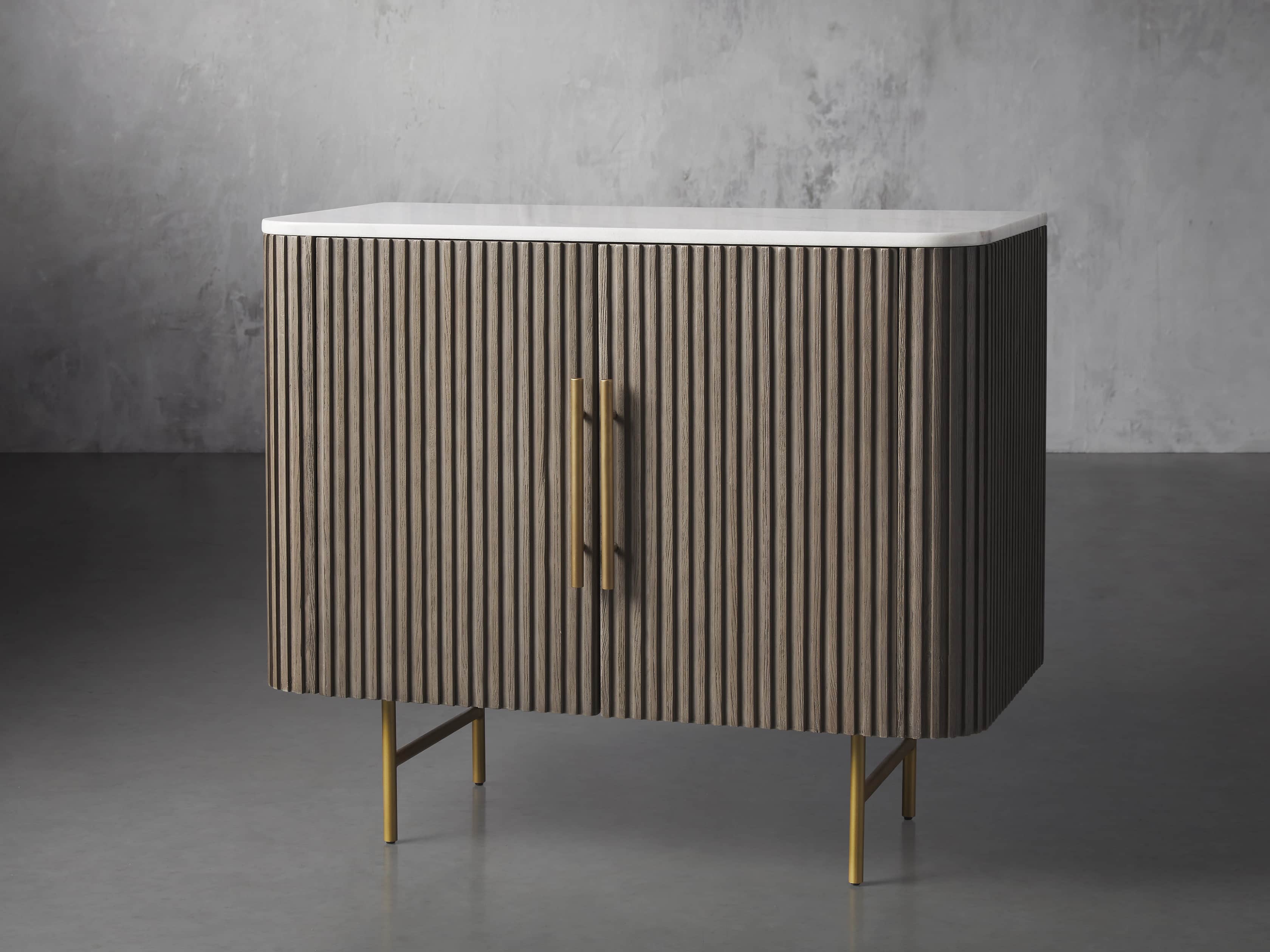 Finnley 36" 2 Door Cabinet in Liath Smoke with Marble Top, slide 2 of 6