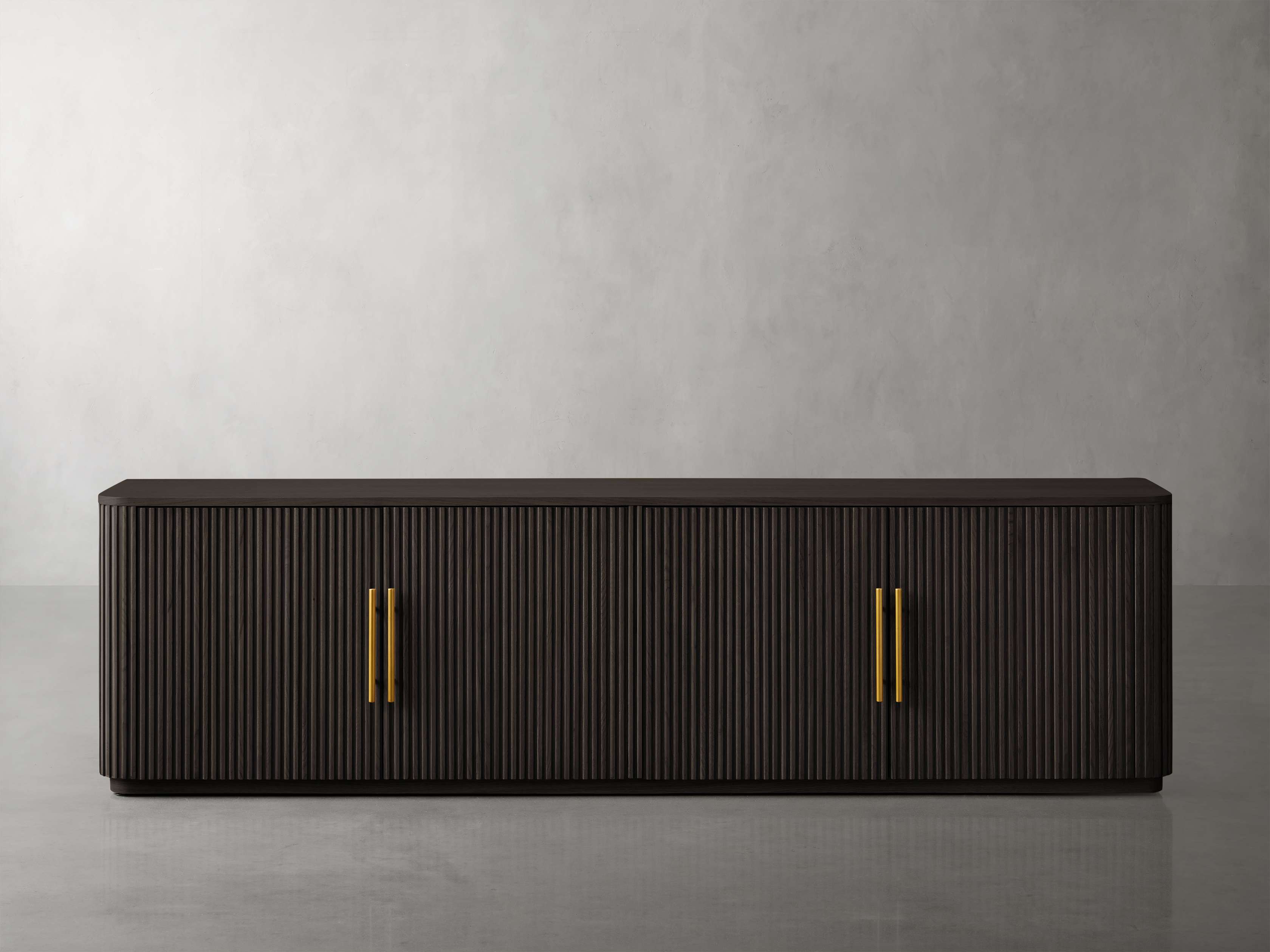 Finnley 80" All Wood Plinth Media In Ebony (1 of 4)