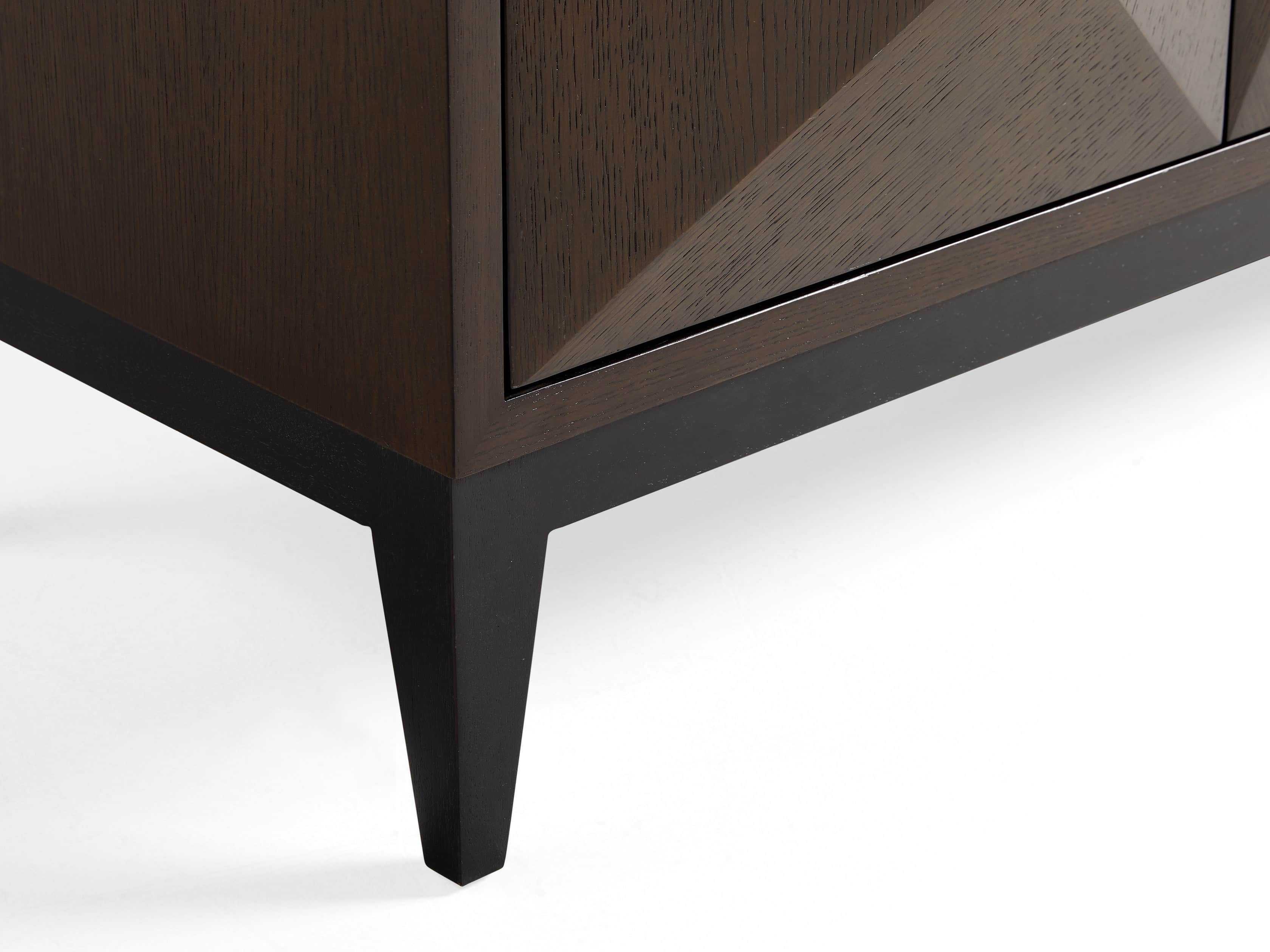 Geometric Media Cabinet in Jepara Espresso